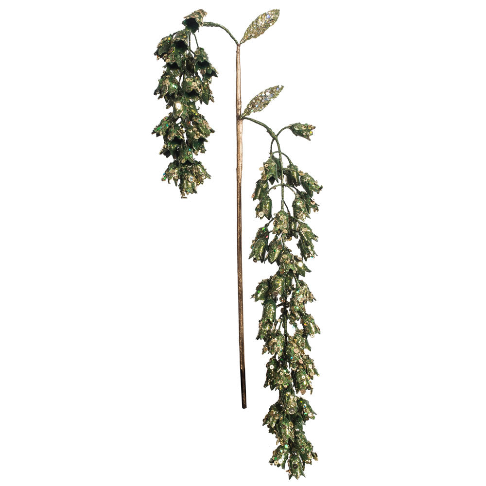 Vickerman 20” Green Glitter Hanging Foxglove 3/Bg - OF180404