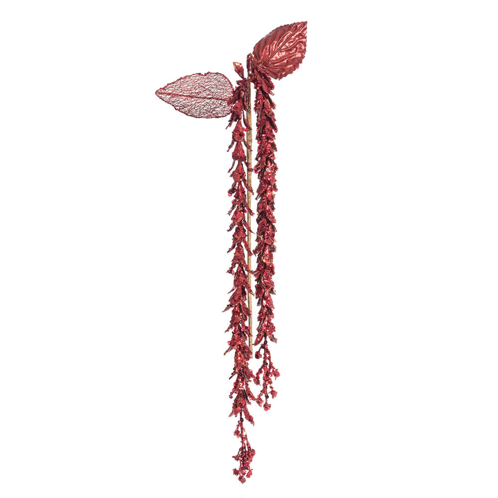 Vickerman 20” Red Pearl Hanging Lupin  3/Bg - OF180503