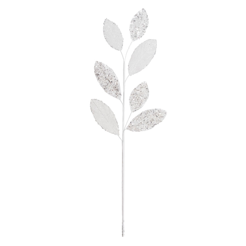 Vickerman 20” White Mesh Apple Leaf Spray 3/Bg - OF180801