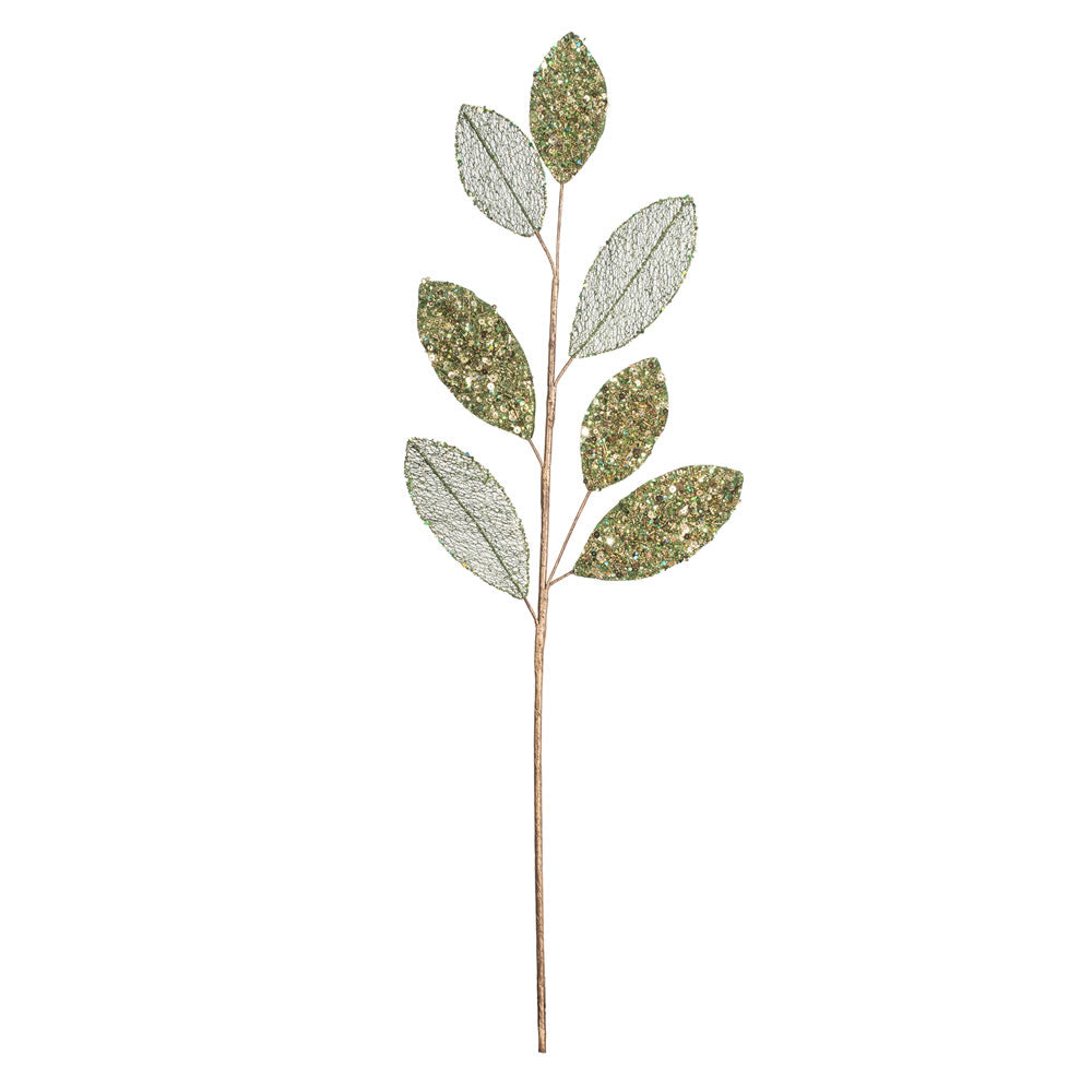 Vickerman 20” Green Mesh Apple Leaf Spray 3/Bg - OF180804