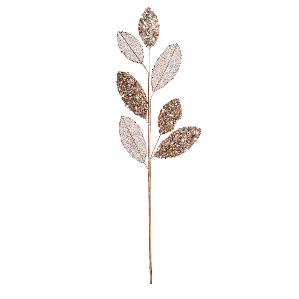 Vickerman 20” Chocolate Mesh Apple Leaf Spray 3/Bg - OF180815