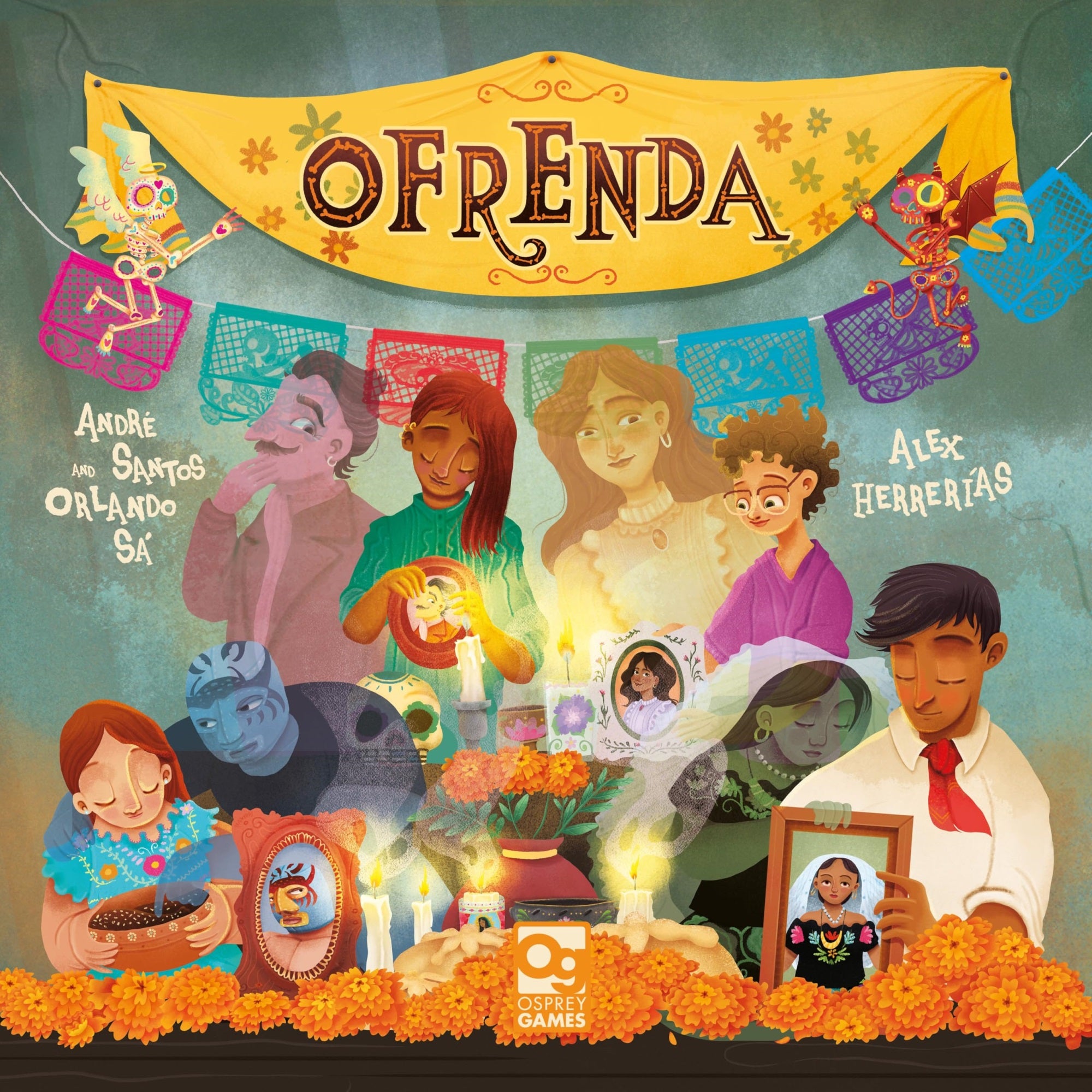 Ofrenda Board Game by Osprey Games | Card-Placement Strategy Game Inspired by the Day of the Dead, Ages 14+ | Build a Colorful Altar