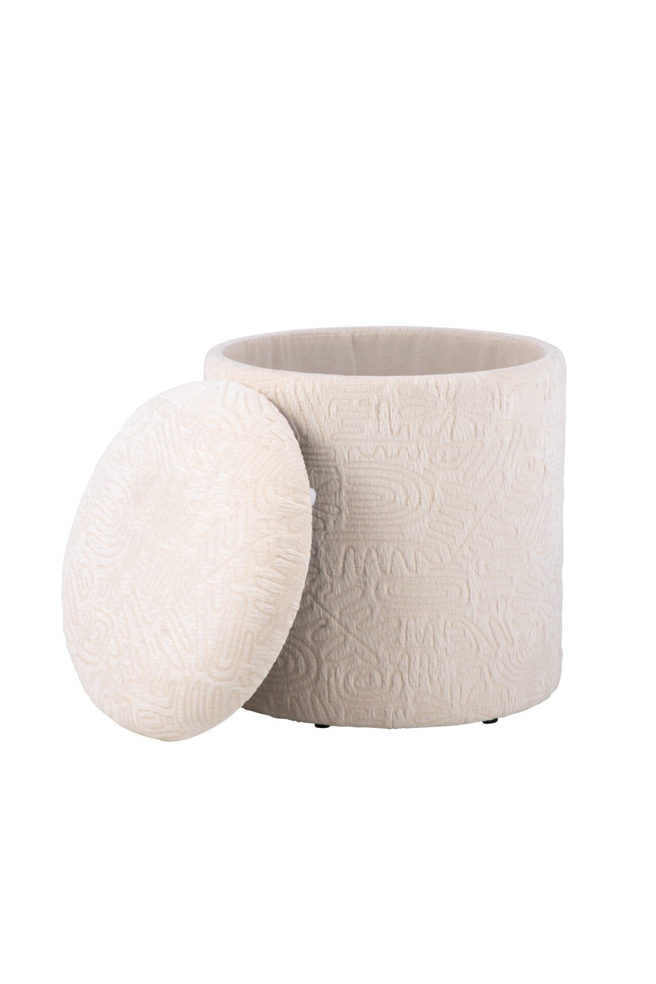 Handwoven Hermes Solid Fabric Storage Ottoman