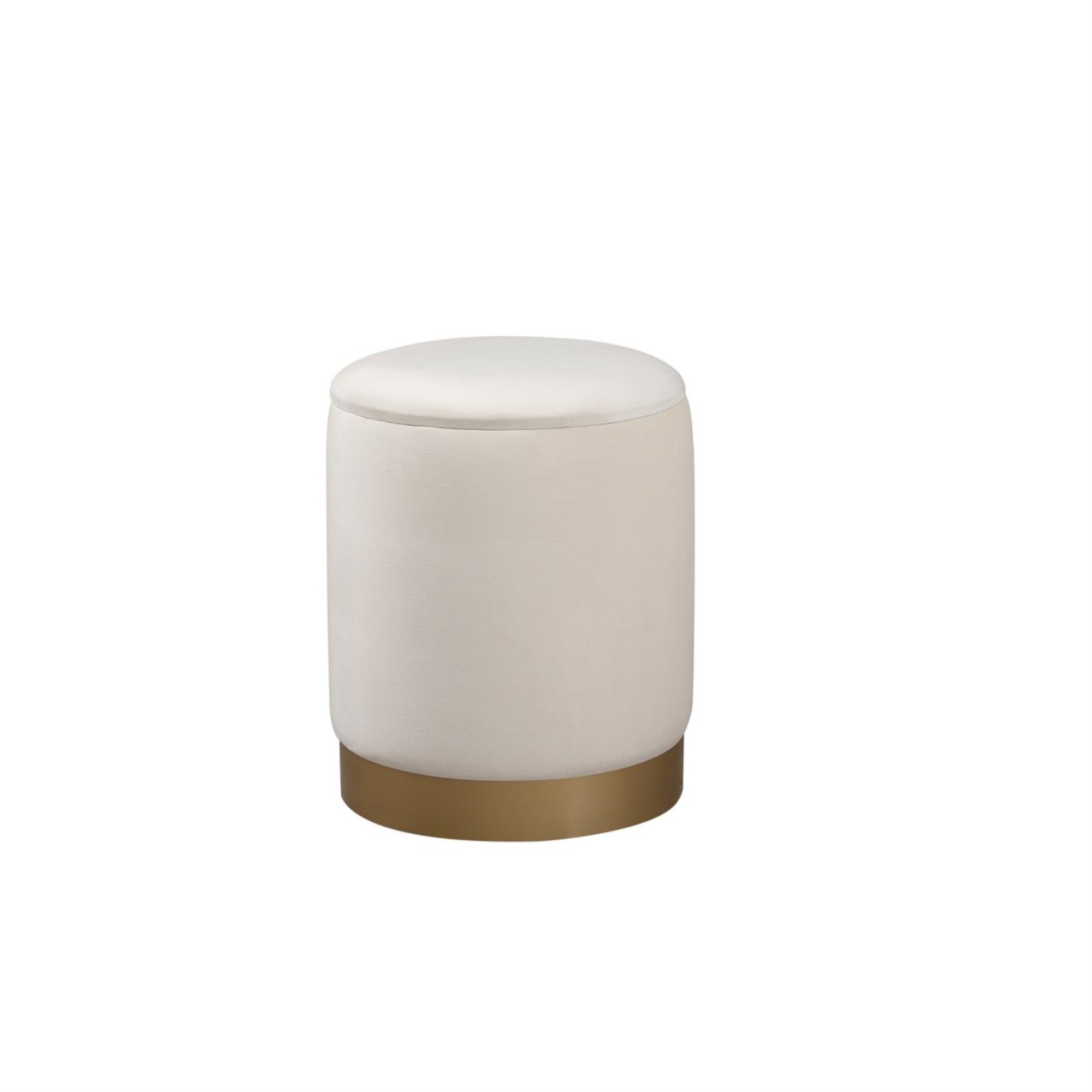 Ozman Round 14 Inch Ottoman In Beige