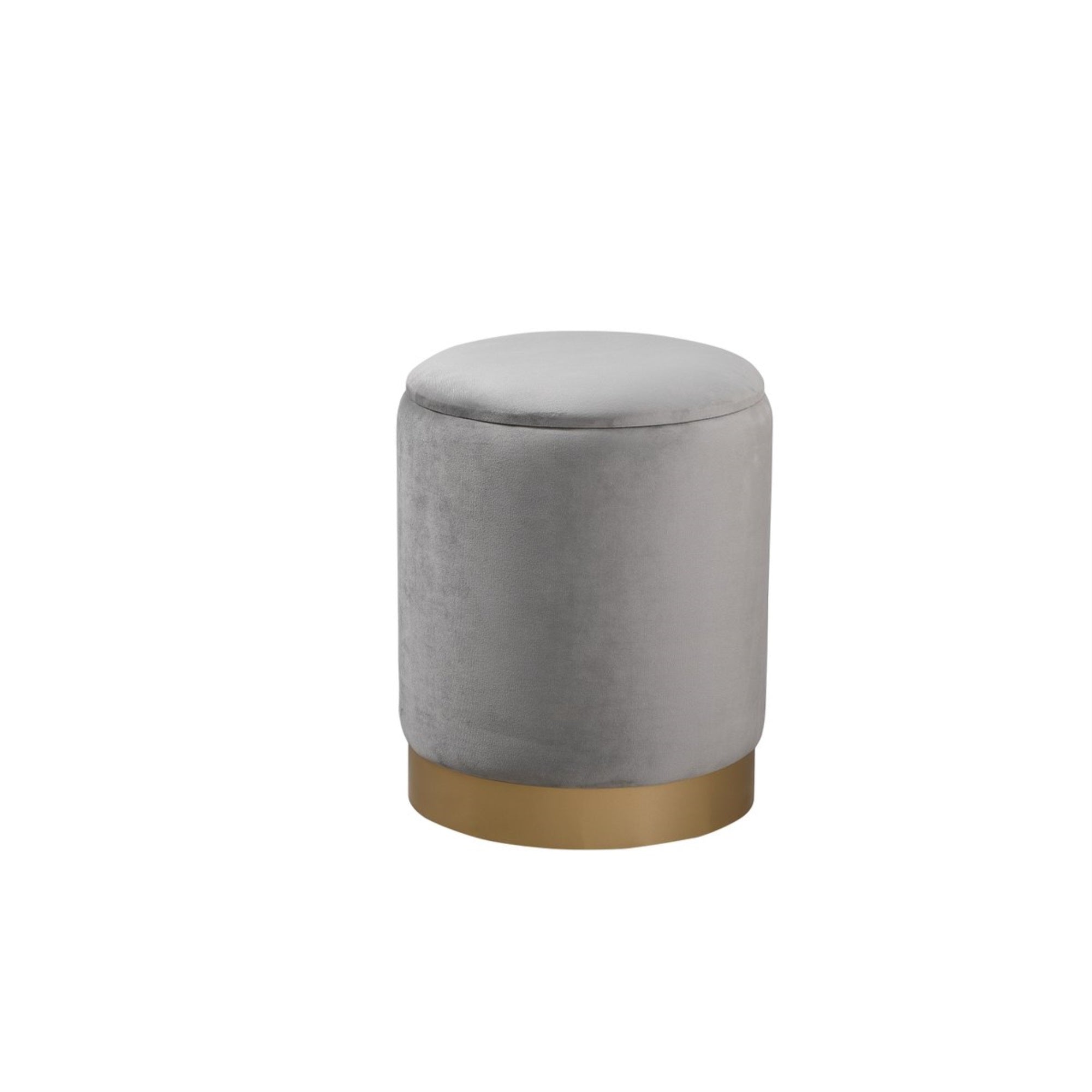 Ozman Round 14 Inch Ottoman In Gray