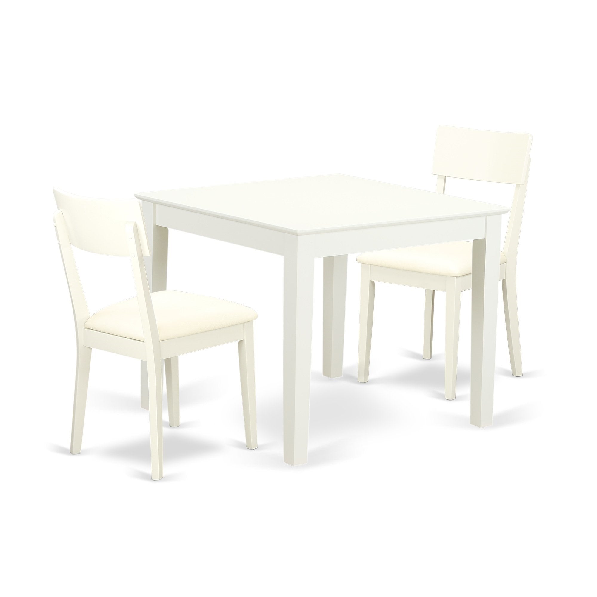 Casafoyer Oxad3-Lwh-Lc Oxford 3 Piece Modern Set Contains A Square Wooden Table And 2 Faux Leather Dining Room Chairs, 36X36 Inch