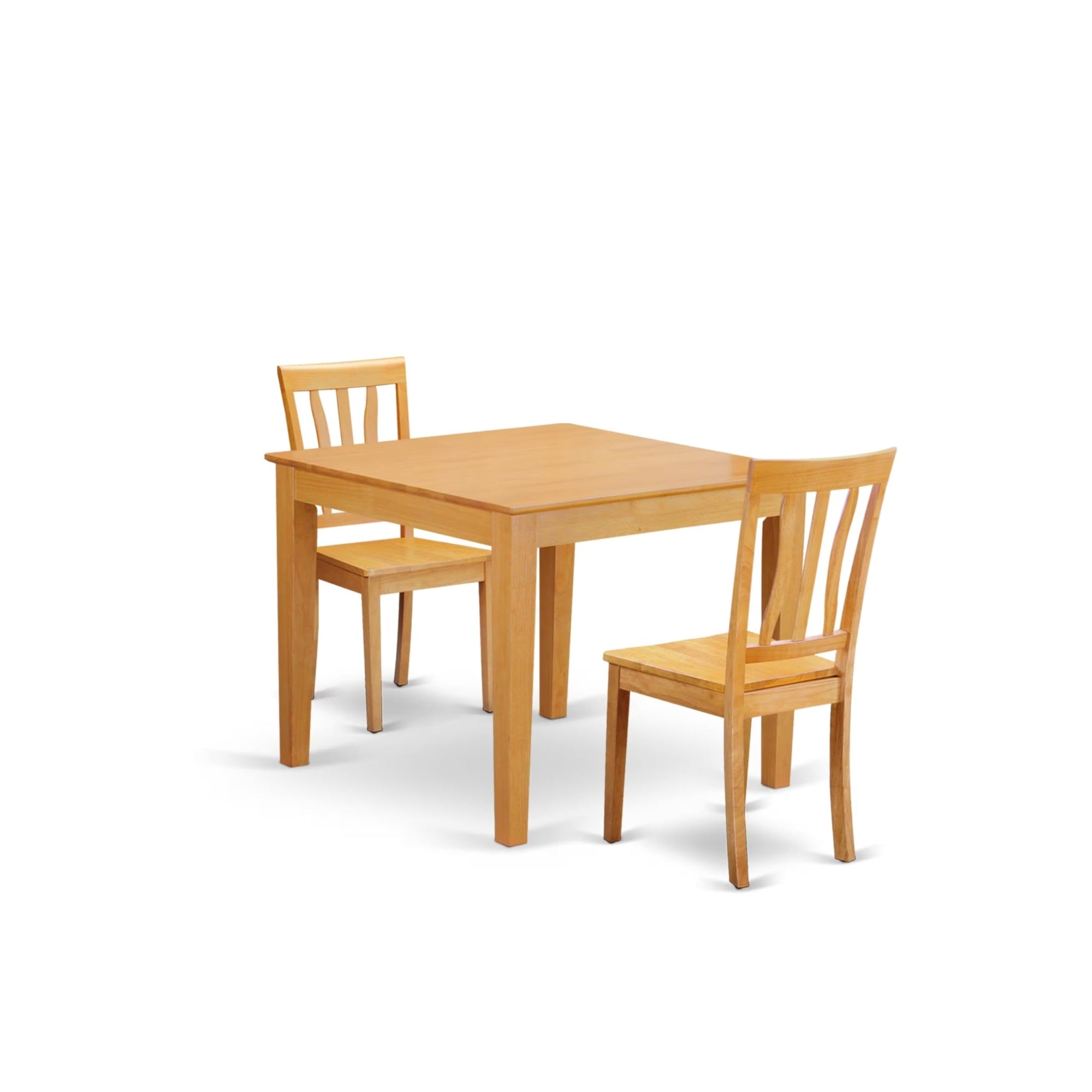 Casafoyer Oxan3-Oak-W 3 Piece Kitchen Table Set For Small Spaces Contains A Square Dining Table And 2 Dining Room Chairs, 36X36 Inch, Oak