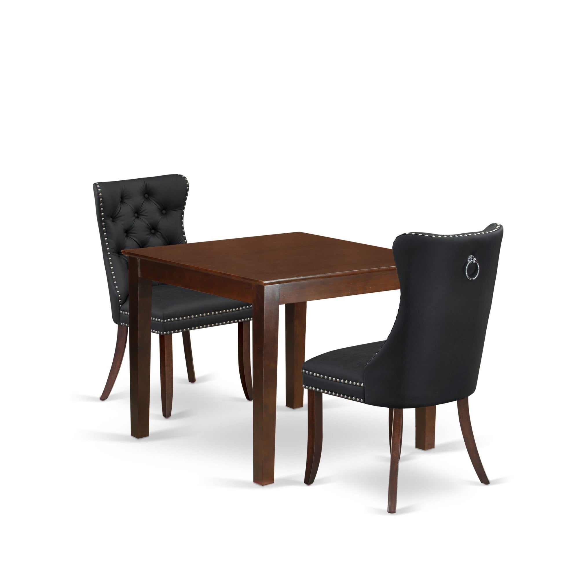 East West Furniture Oxda3-Mah-12 3 Piece Kitchen Table Set For Small Spacesincludes A Square Dining Table And 2 Parson Chairs, 36X36 Inch, Mahogany