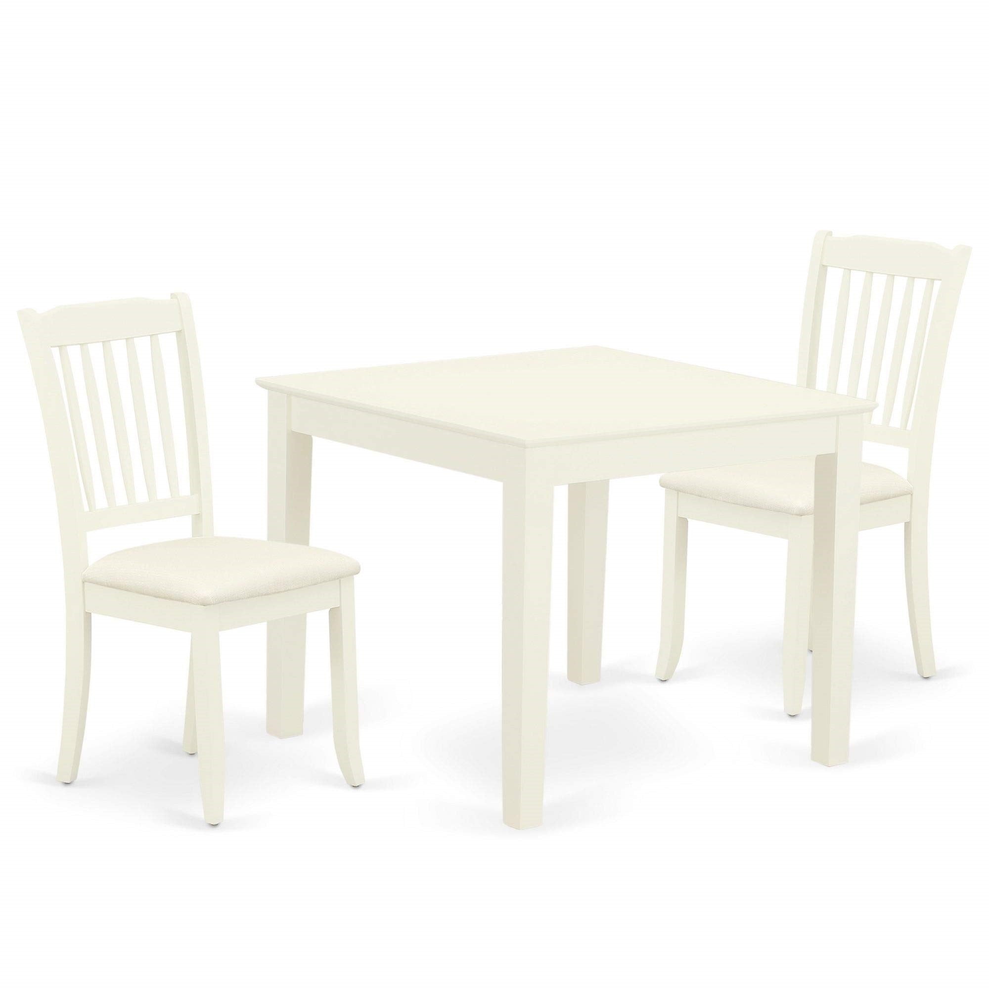 Casafoyer Oxda3-Mah-C 3 Piece Dining Table Set For Small Spaces Contains A Square Dining Room Table And 2 Linen Fabric Upholstered Chairs, 36X36 Inch, Mahogany