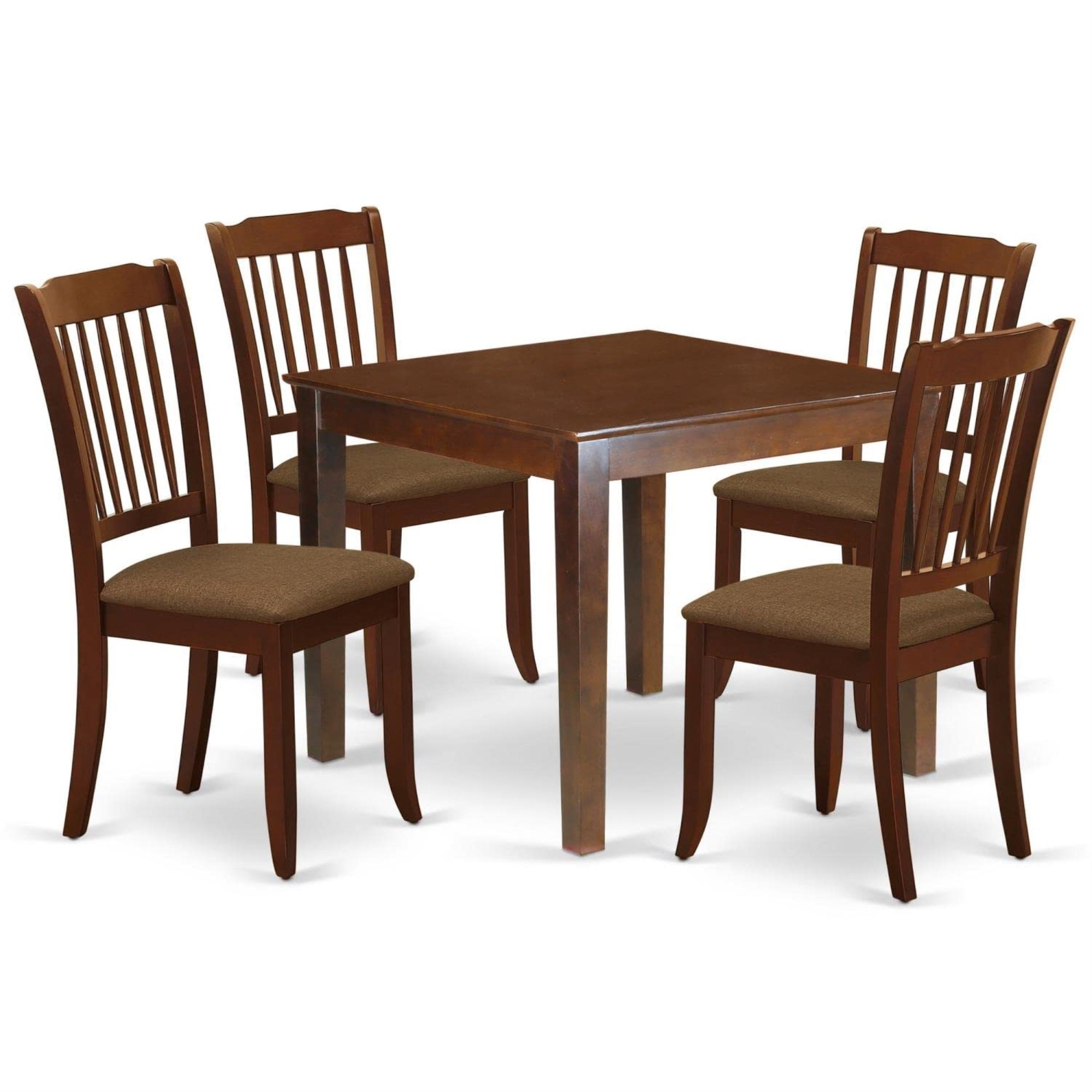 Casafoyer Oxda5-Mah-C Oxford 5 Piece Room Set Includes A Square Kitchen Table And 4 Linen Fabric Upholstered Dining Chairs, 36X36 Inch