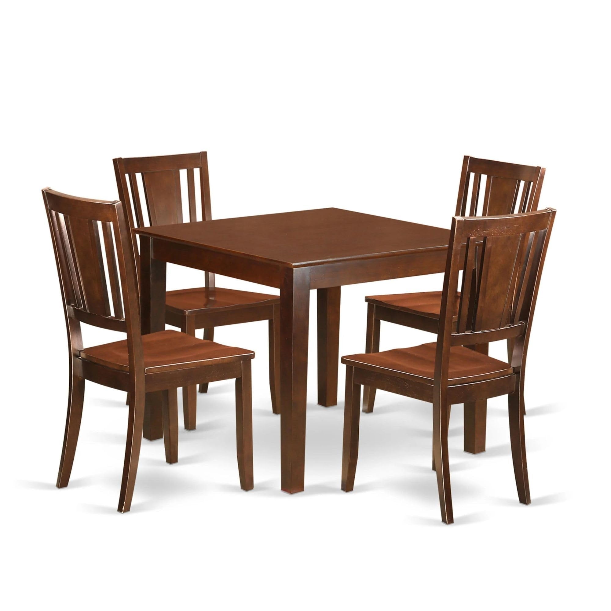 Casafoyer Oxdu5-Mah-W 5 Piece Dining Table Set For 4 Includes A Square Kitchen Table And 4 Kitchen Dining Chairs, 36X36 Inch, Mahogany