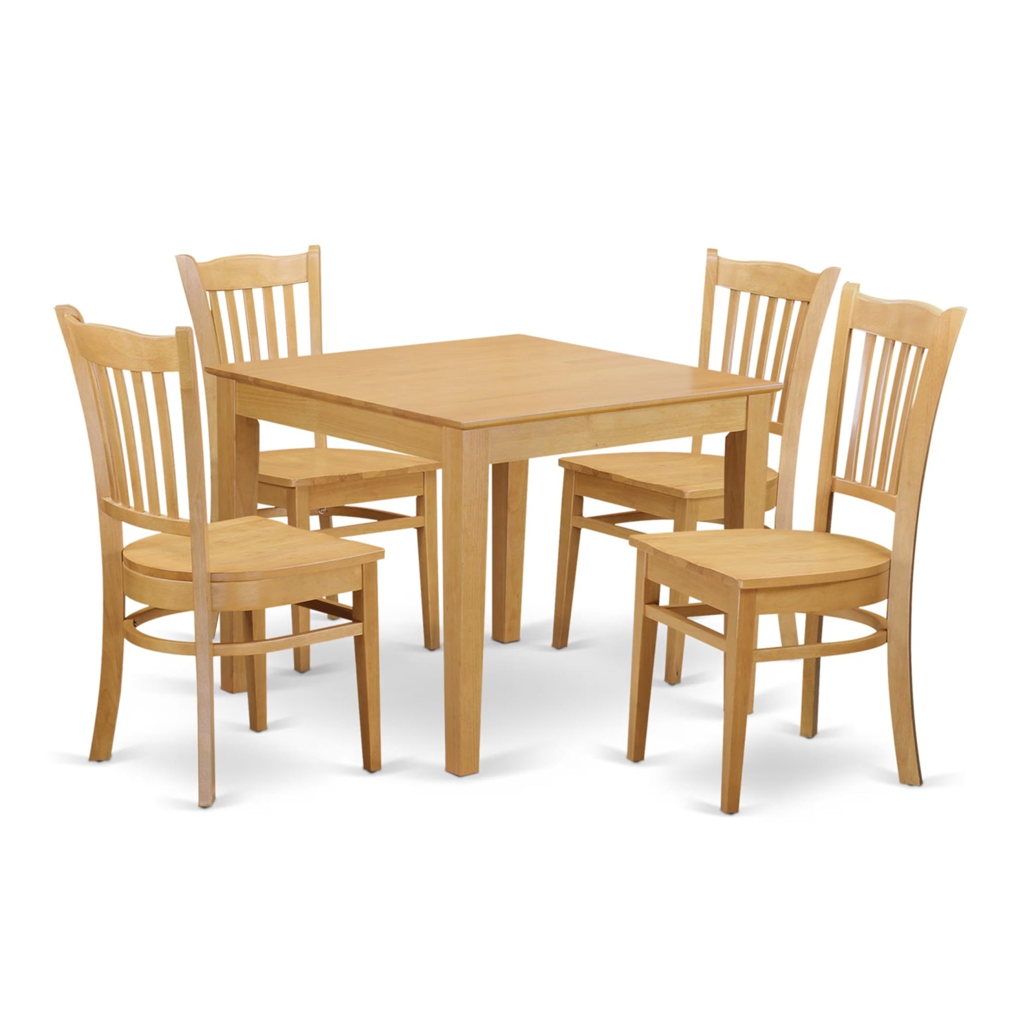 Casafoyer Oxgr5-Oak-W 5 Piece Dining Table Set For 4 Includes A Square Kitchen Table And 4 Dining Room Chairs, 36X36 Inch, Oak