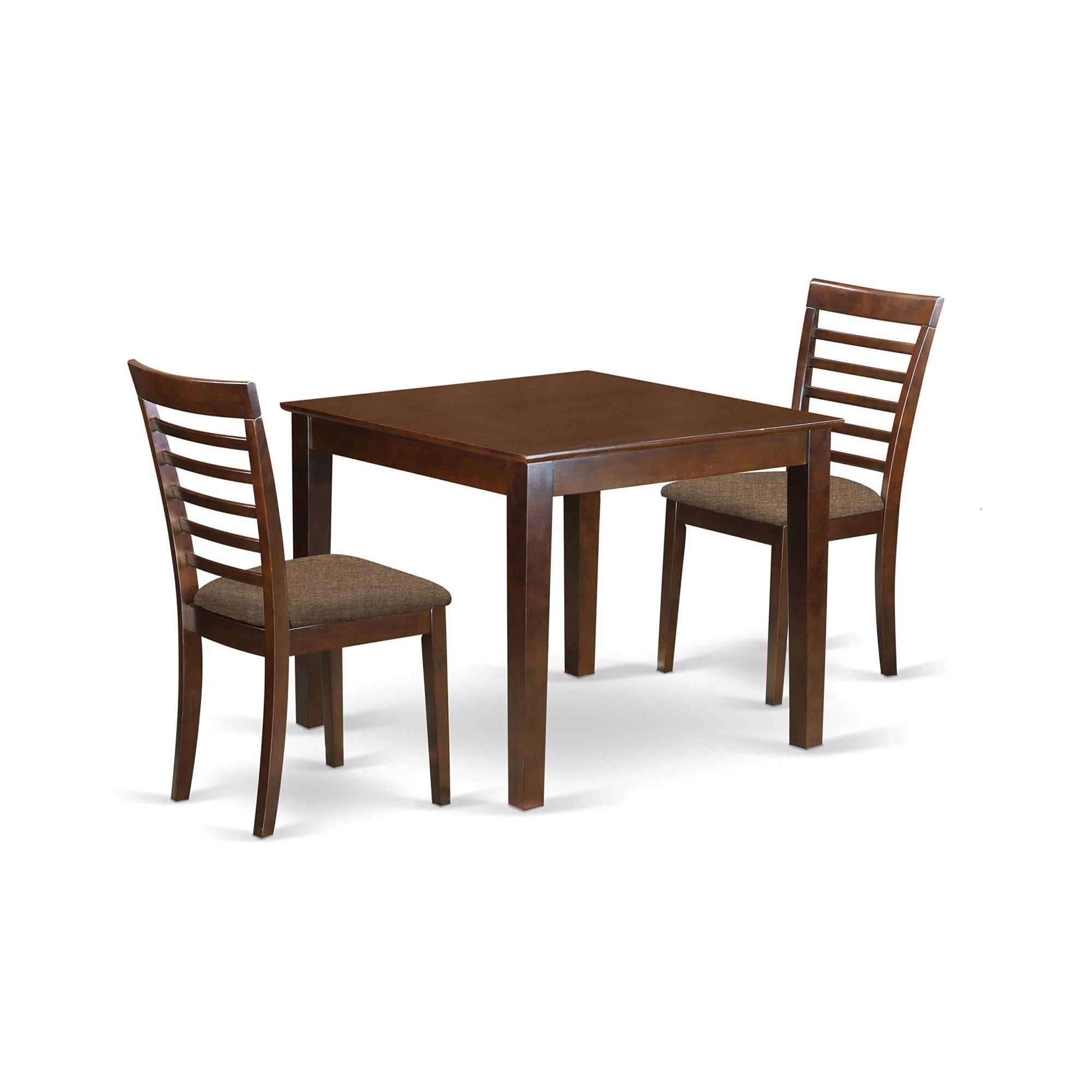 Casafoyer Oxford 3 Piece Modern Set Contains A Square Wooden Table And 2 Dining Room Chairs, 36X36 Inch, Mahogany