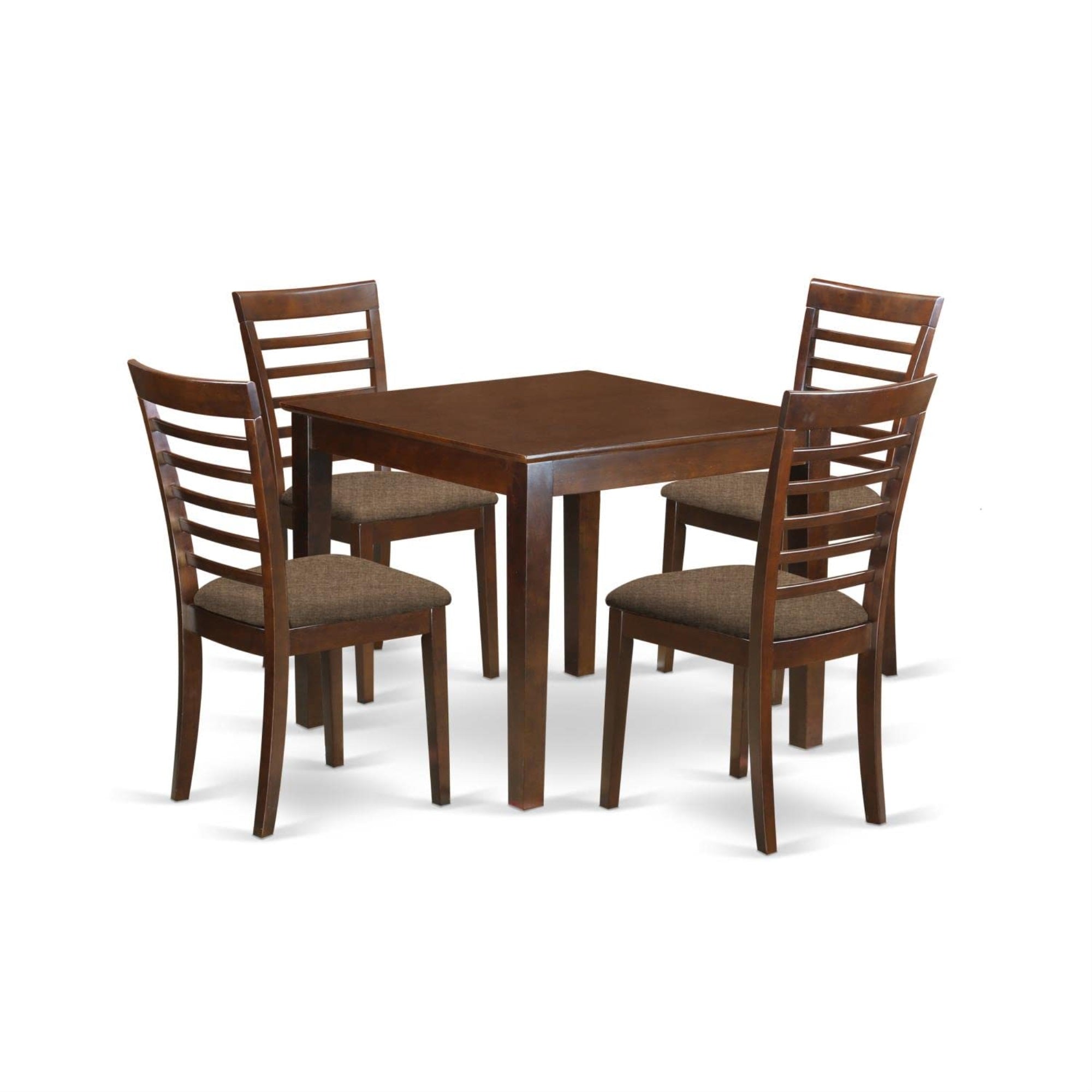 Casafoyer Oxml5-Mah-C 5 Piece Set For 4 Includes A Square Kitchen Table And 4 Linen Fabric Dining Room Chairs, 36X36 Inch