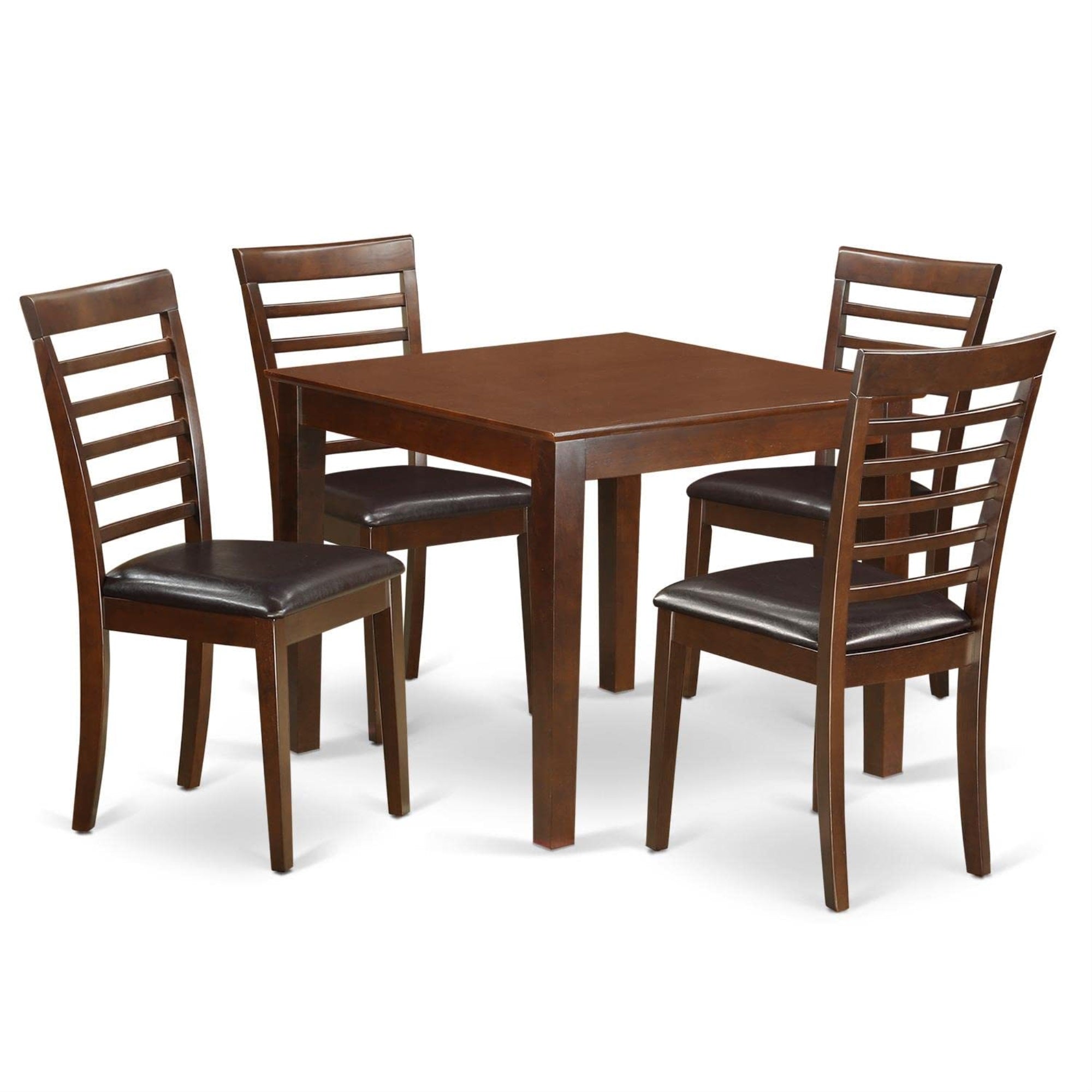 Casafoyer Oxml5-Mah-Lc 5 Piece Modern Set Includes A Square Wooden Table And 4 Faux Leather Kitchen Dining Chairs, 36X36 Inch