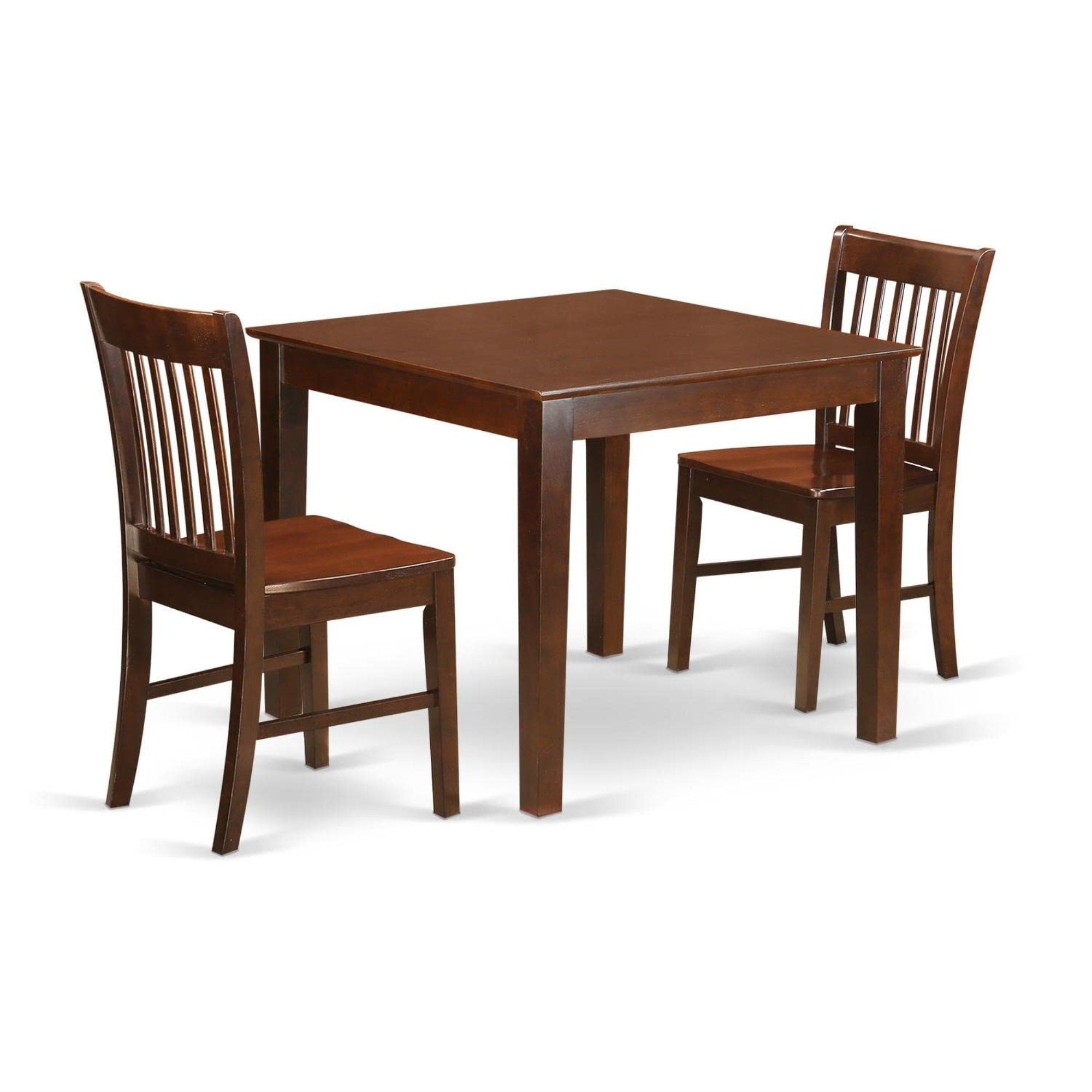 Casafoyer Oxford 3 Piece Room Set Contains A Square Kitchen Table And 2 Dining Chairs, 36X36 Inch, Oxno3-Mah-W