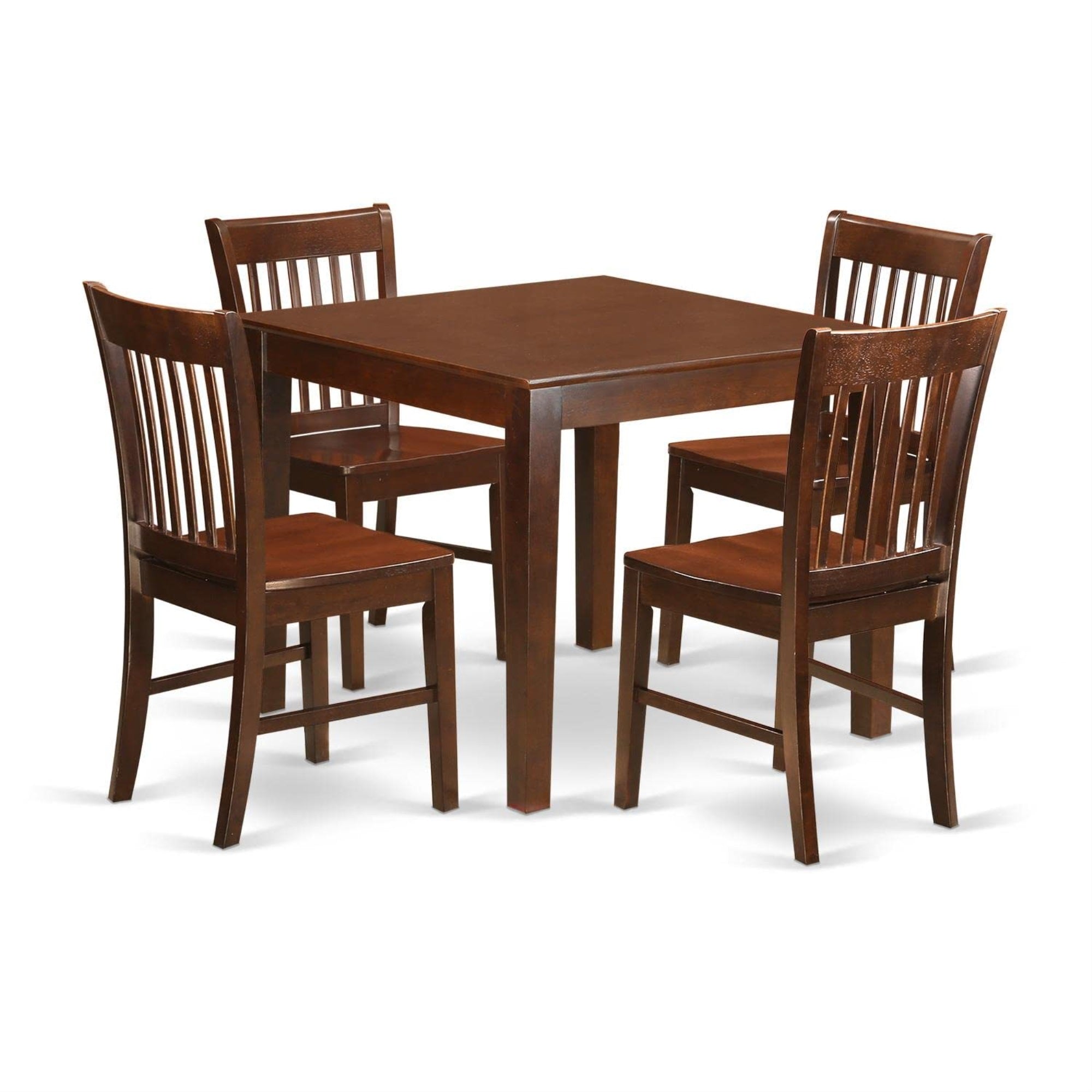Casafoyer Oxno5-Mah-W 5 Piece Dining Set Includes A Square Dinner Table And 4 Kitchen Dining Chairs, 36X36 Inch, Mahogany