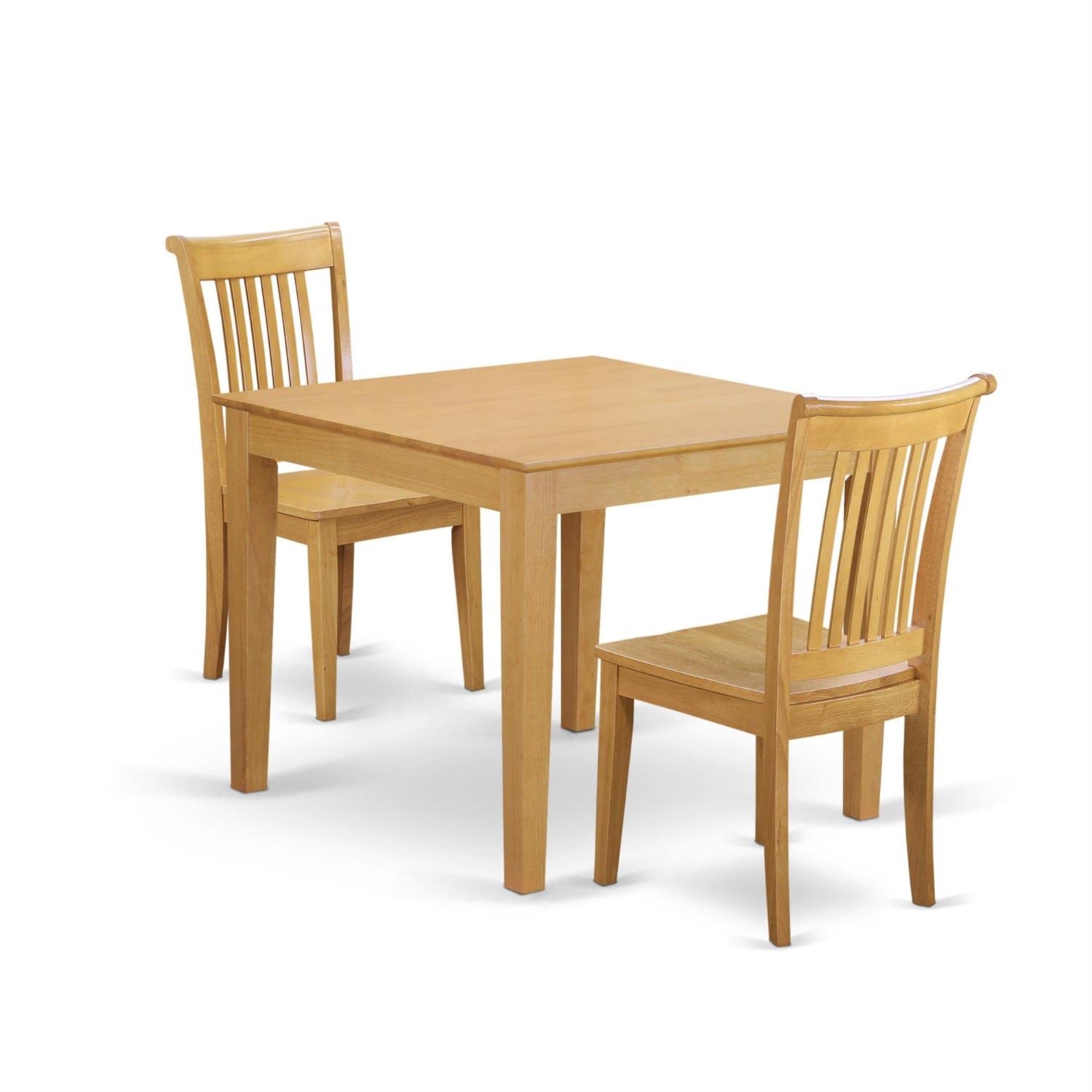 Casafoyer Oxpo3-Oak-W 3 Piece Dining Room Furniture Set Contains A Square Kitchen Table And 2 Dining Chairs, 36X36 Inch, Oak
