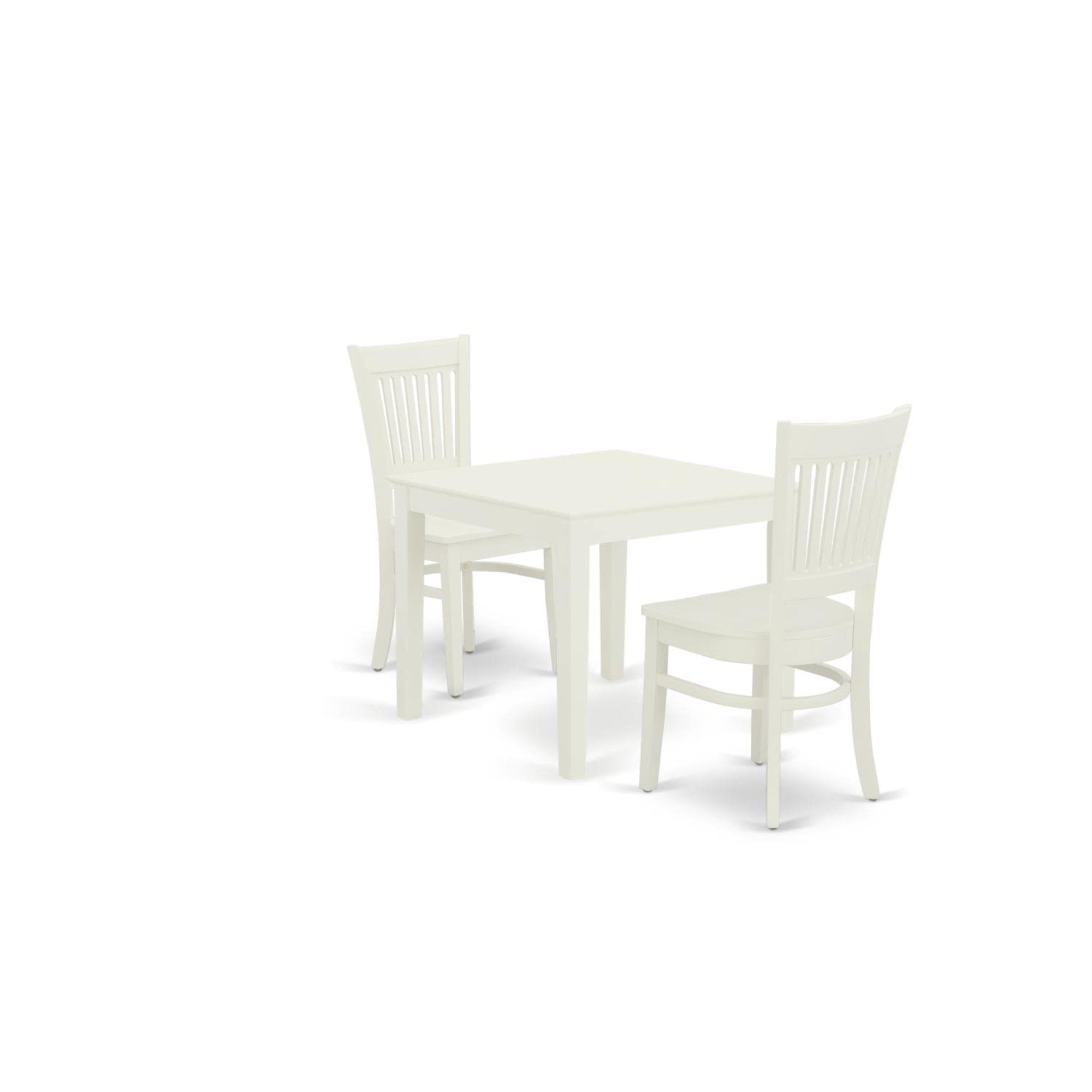 Casafoyer Oxva3-Lwh-W 3 Piece Dining Set Contains A Square Dining Room Table And 2 Kitchen Chairs, 36X36 Inch, Linen White