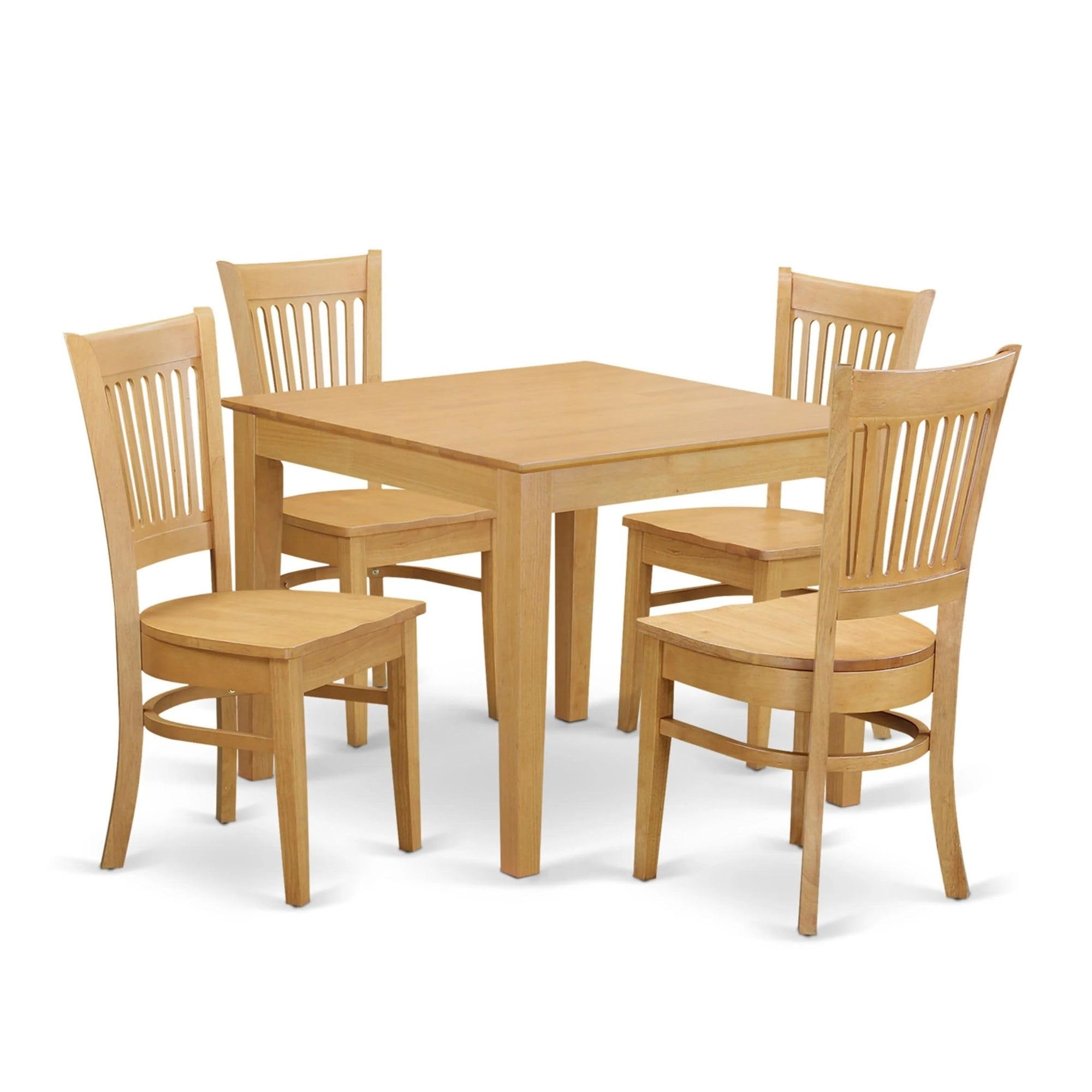 Casafoyer Oxva5-Oak-W 5 Piece Kitchen Table & Chairs Set Includes A Square Dining Table And 4 Dining Room Chairs, 36X36 Inch, Oak