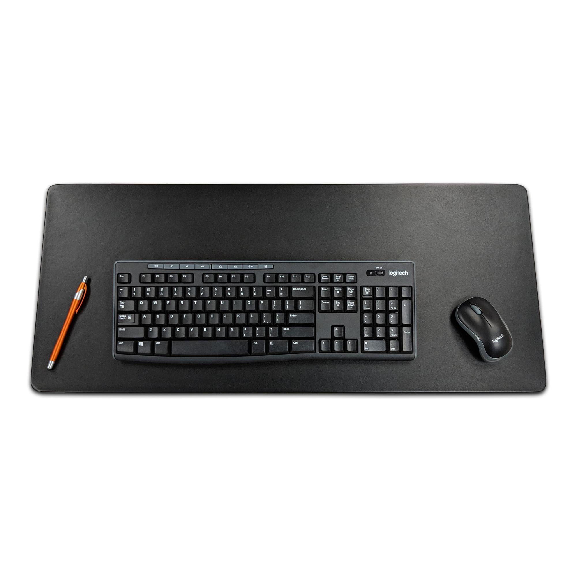 Black Leather 30″ x 12.5″ Keyboard/Mouse Desk Mat