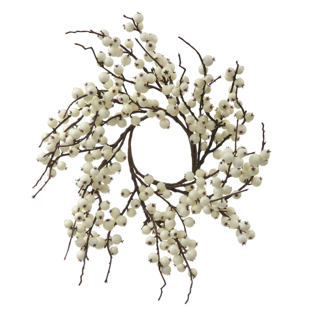 Vickerman 18″ White Indoor/Outdoor Berry Wreath - P135816