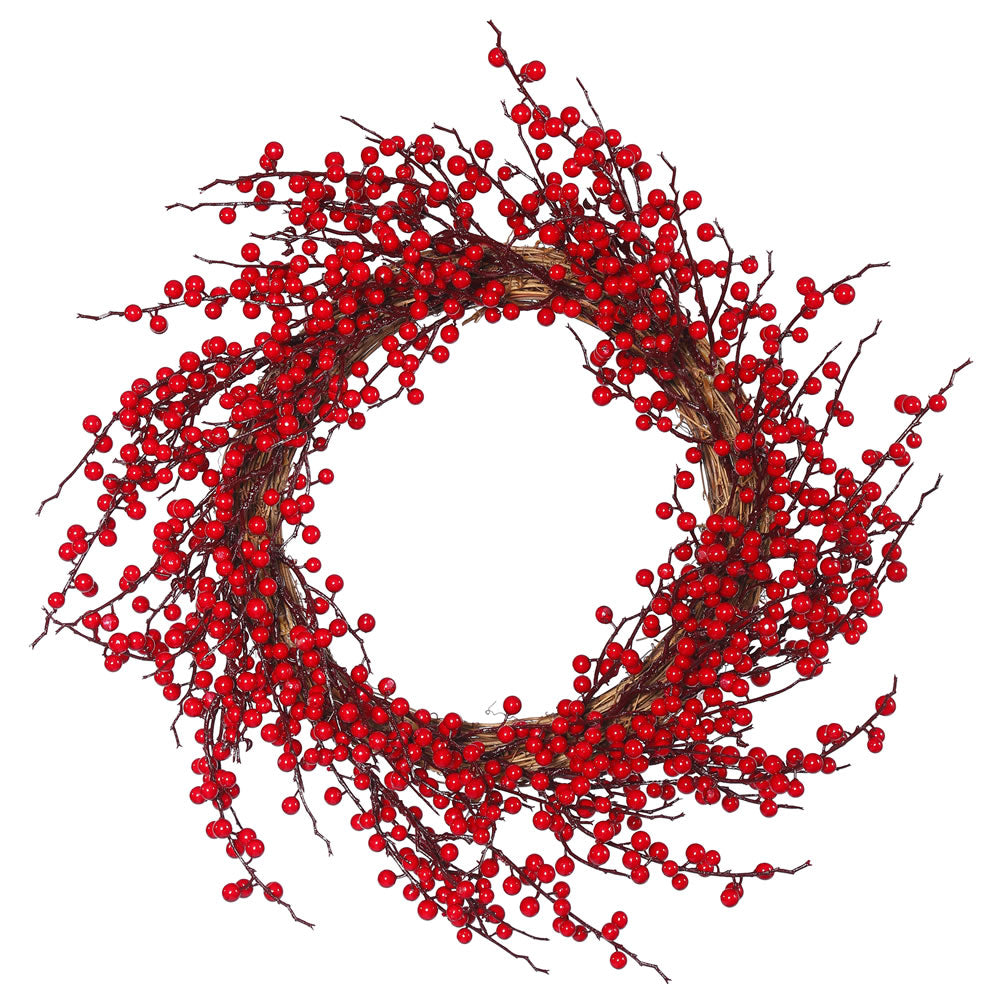 Vickerman 26″ Red Wild Outdoor Berry Wreath - P152726