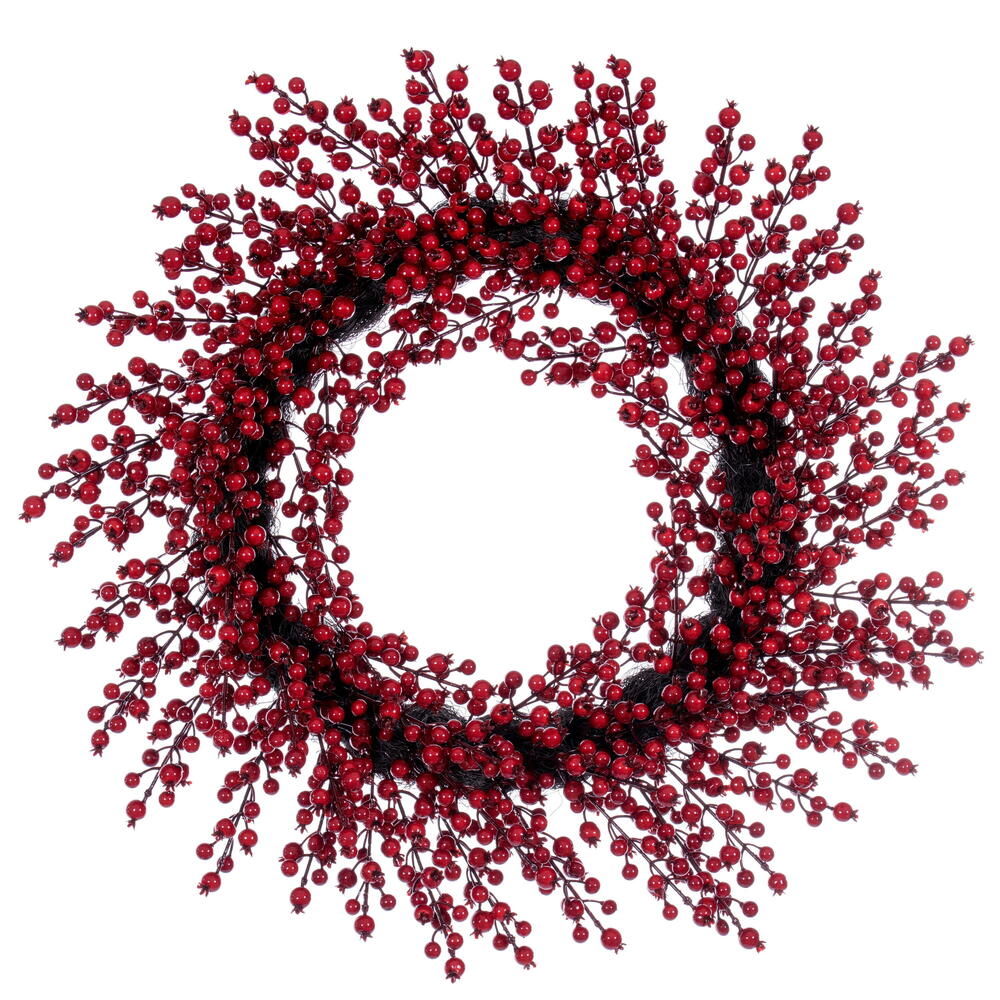 28” Red Crab Apple Mixed Berry Wreath
