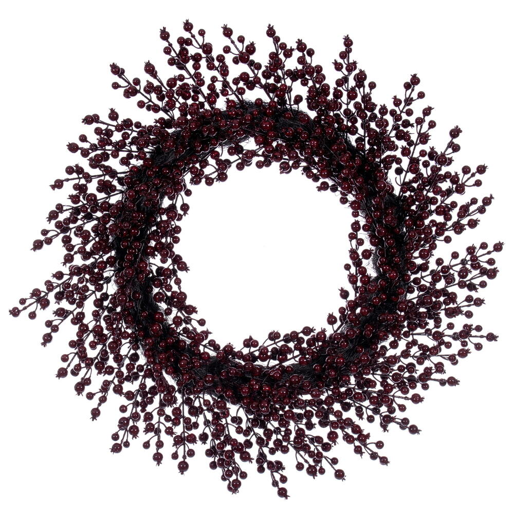 28” Burgundy Crab Apple Mix Berry Wreath