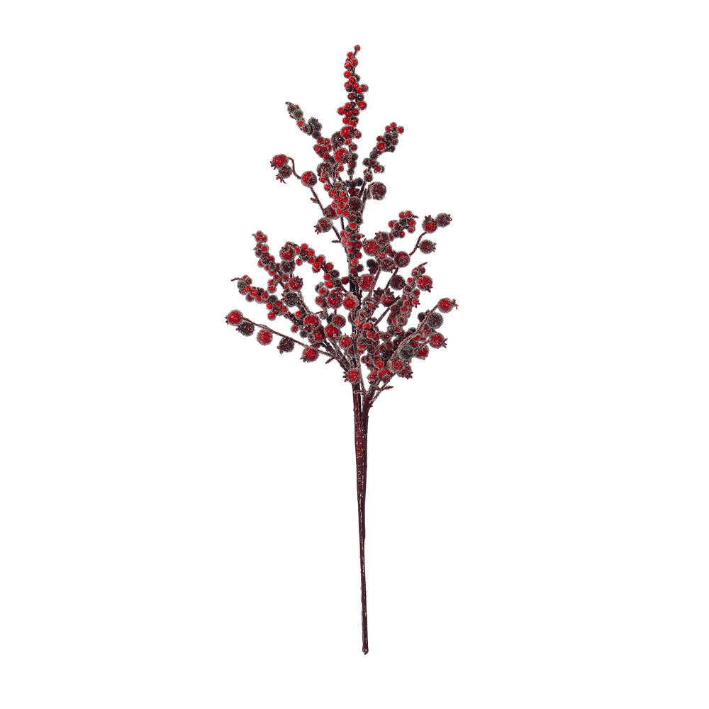 24” Icy Red & Burgundy Berry Spray 3/Bag