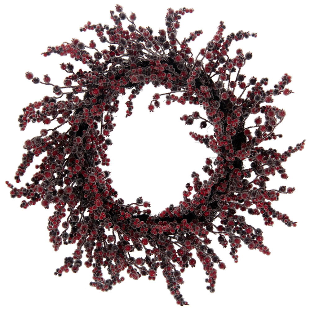 28” Icy Red & Burgundy Berry Wreath