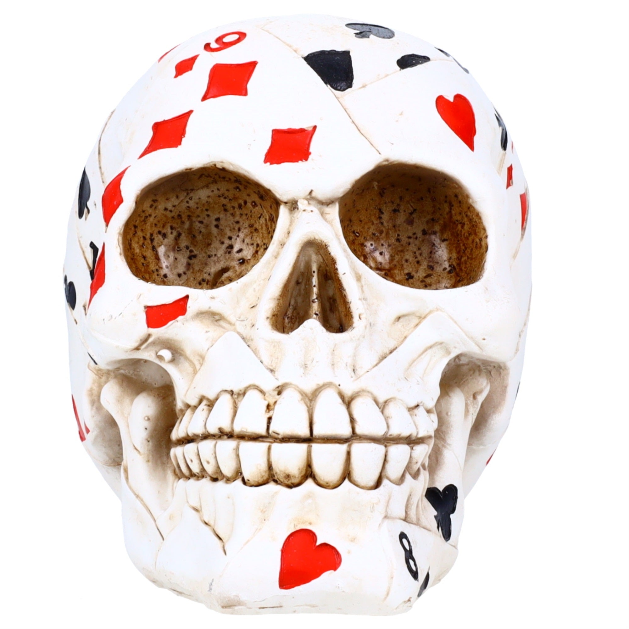 Resin Sugar Skull White Deck Of Cards Design P714622 - Card Player Halloween Decoration Gothic Dod Skeleton Head Dia De Los Muertos - Card Suits