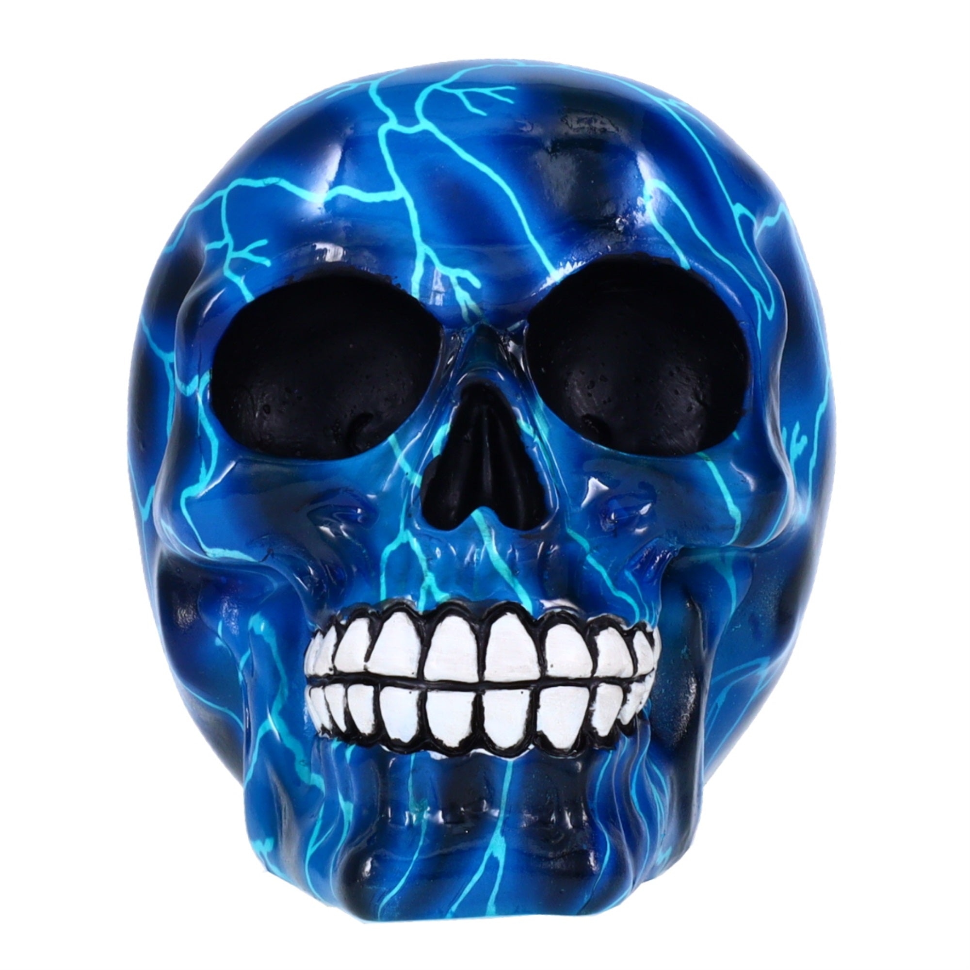 Treasure Cove Resin Blue Caracas Skull Design P78412Bx Halloween Decoration Gothic Skeleton Head Dia De Los Muertos