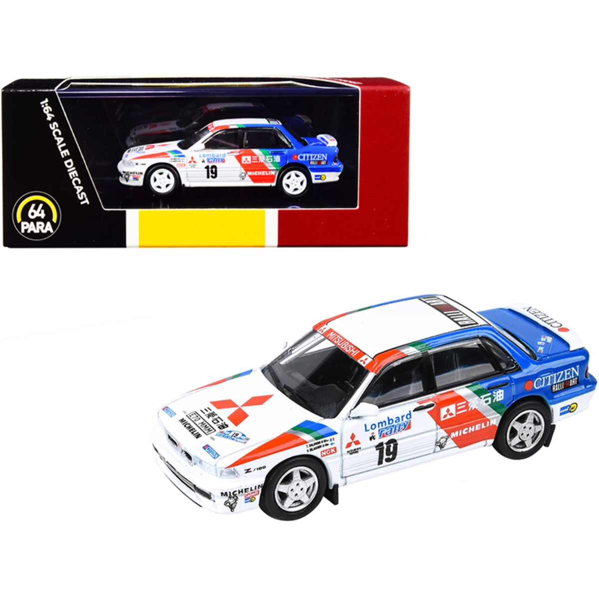 Mitsubishi Galant Vr-4 #19 T. Salonen - V. Silander Lombard Rac Rally (1989) 1/64 Diecast Model Car By Paragon