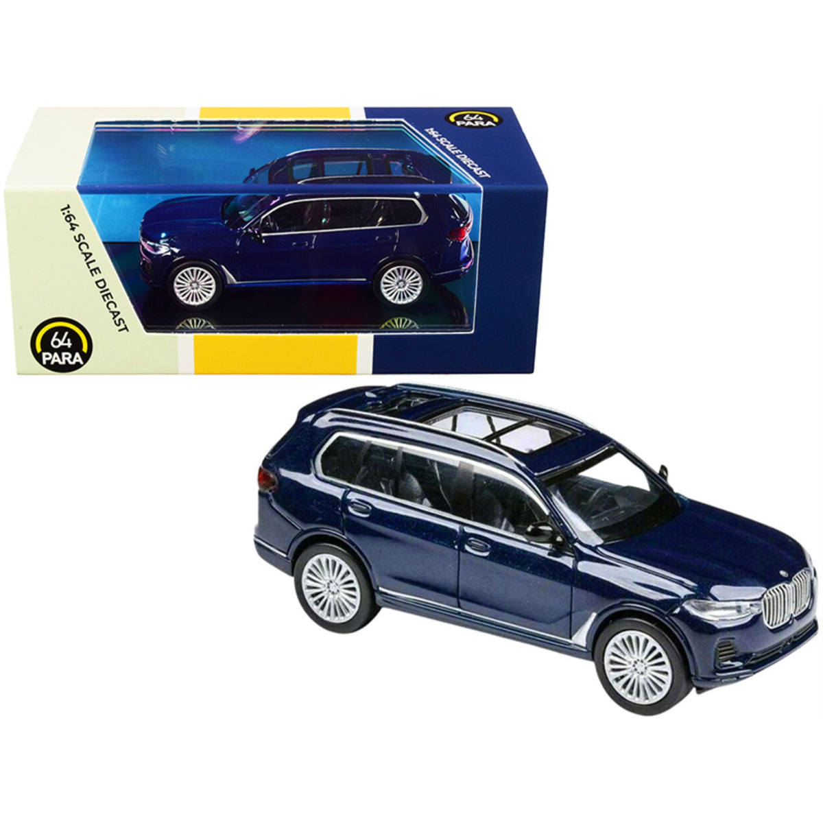 Bmw X7 Tanzanite Blue Metallic 1/64 Diecast Model Car By Paragon