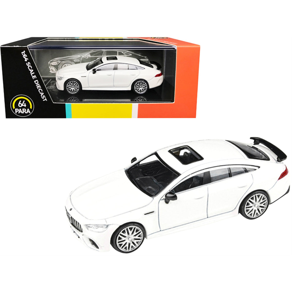Mercedes-Amg Gt 63 S With Sunroof Diamond White 1/64 Diecast Model Car By Paragon