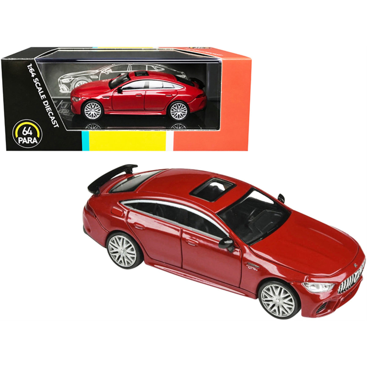 Mercedes-Amg Gt 63 S With Sunroof Jupiter Red 1/64 Diecast Model Car By Paragon