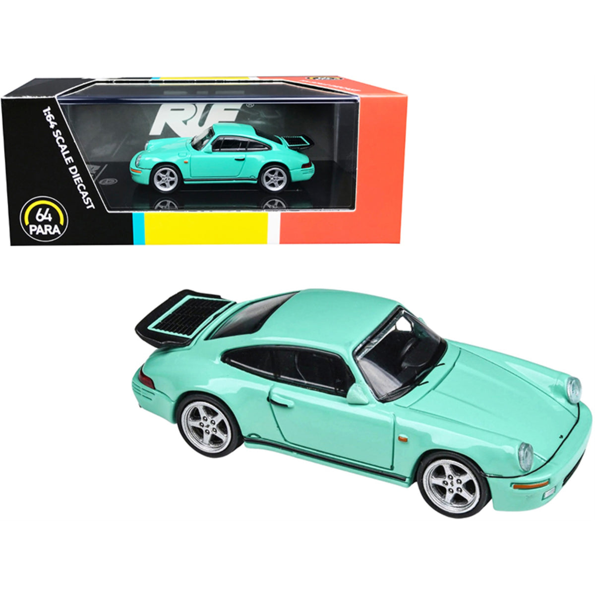 1987 Ruf Ctr Yellowbird Mint Green 1/64 Diecast Model Car By Paragon
