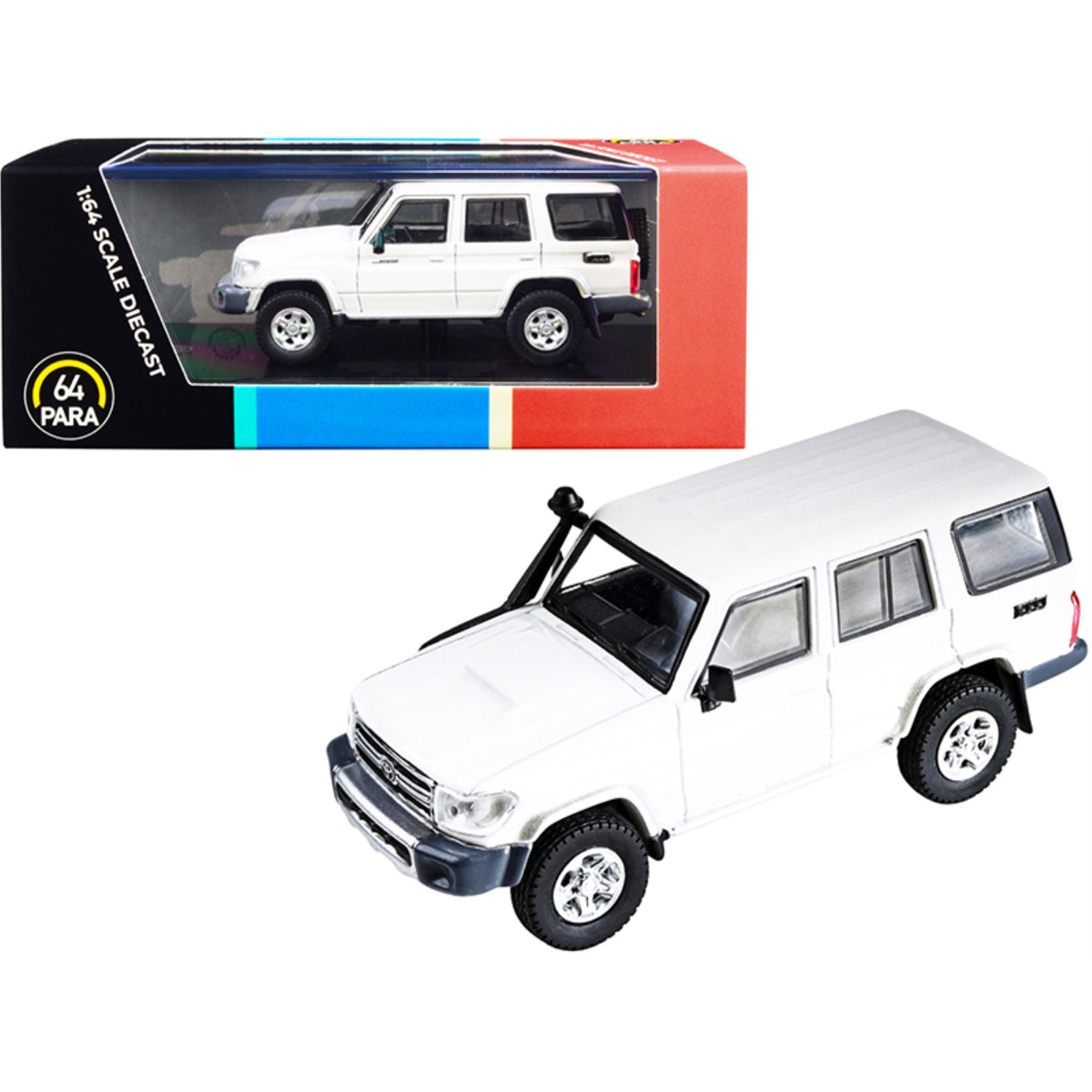 Toyota Land Cruiser 76 French Vanilla Pearl White 1/64 Diecast Model Car By Paragon