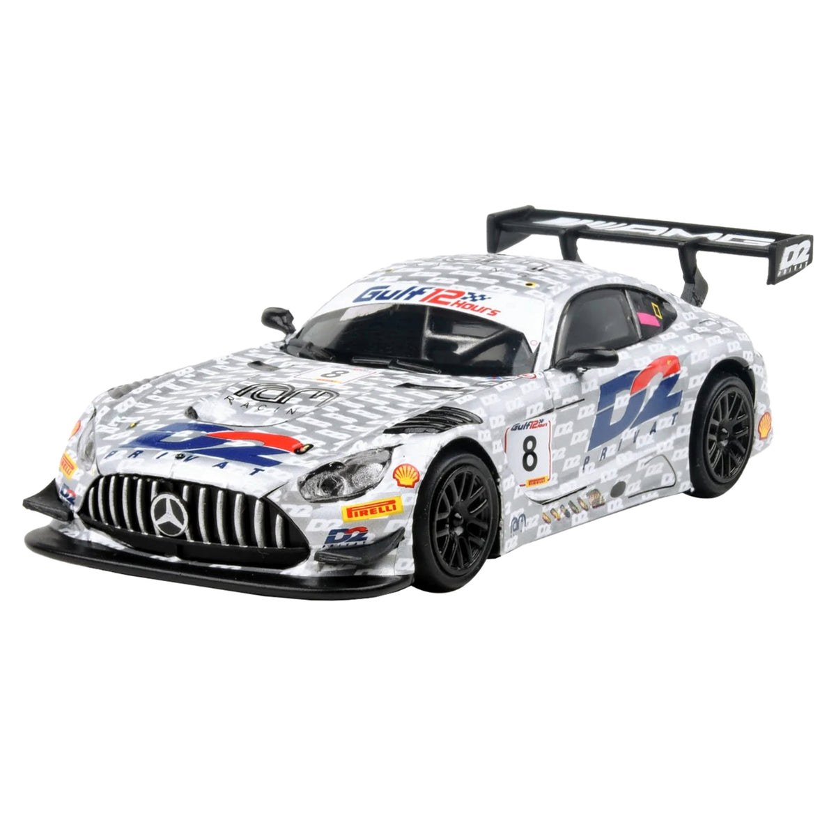 Mercedes-Amg Gt3 Evo #8 Mikael Grenier - Ian Loggie - Morgan Tillbrook 'D2 Privat With Ram Racing' 'Gulf 12 Hours' (2022) 1/64 Diecast Model Car By Paragon Models