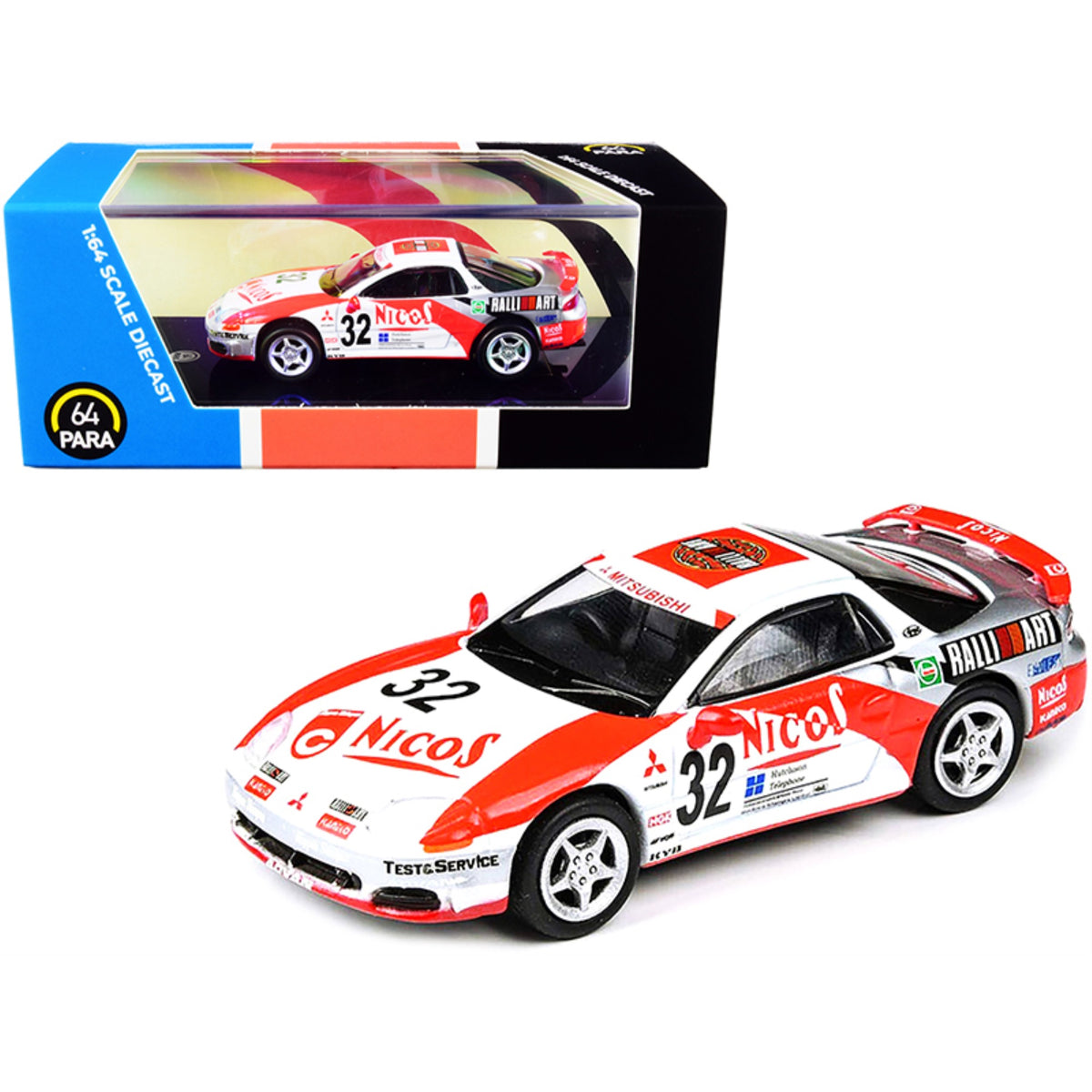 Mitsubishi Gto Rhd (Right Hand Drive) #32 'Thunderbolt' (1995) Movie 1/64 Diecast Model Car By Paragon