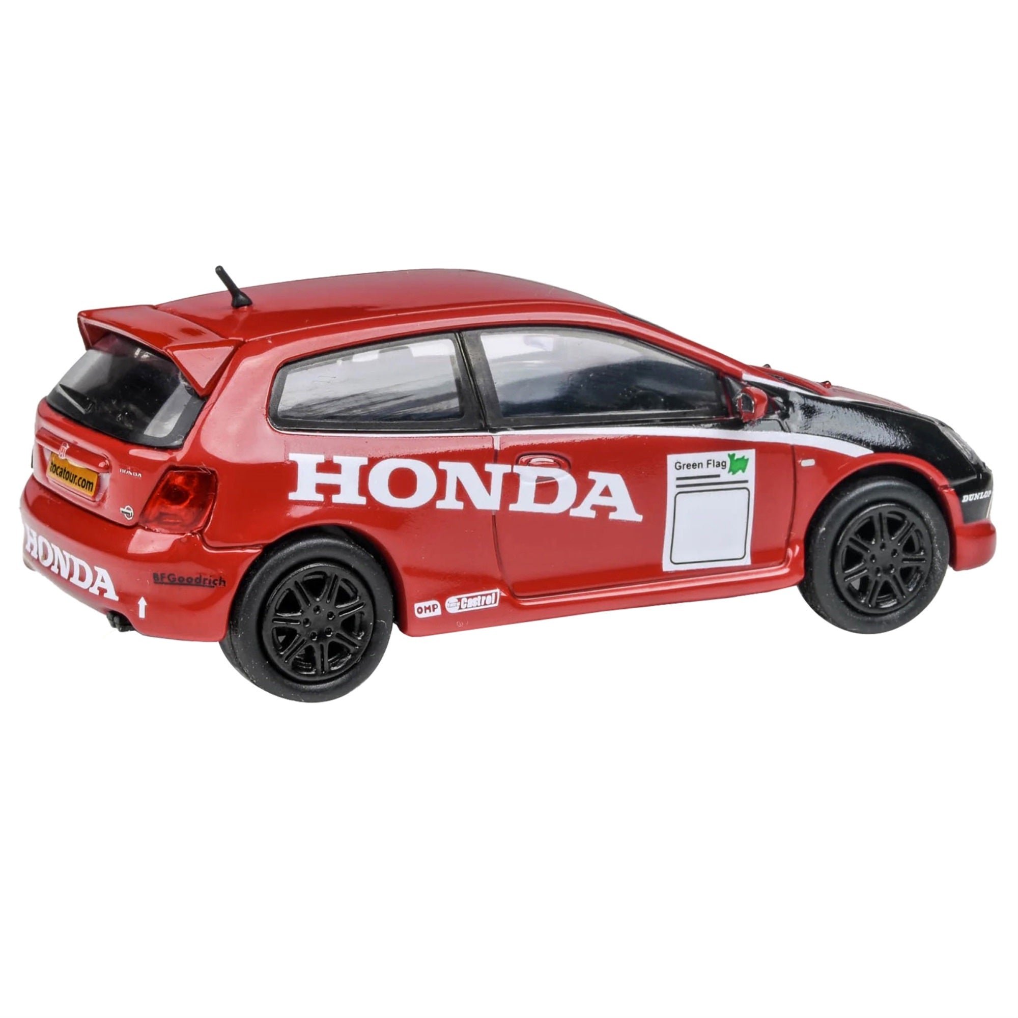 2001 Honda Civic Type R Ep3 Red With Graphics 'Btcc Honda Racing' 1/64 Diecast Model Car By Paragon Models