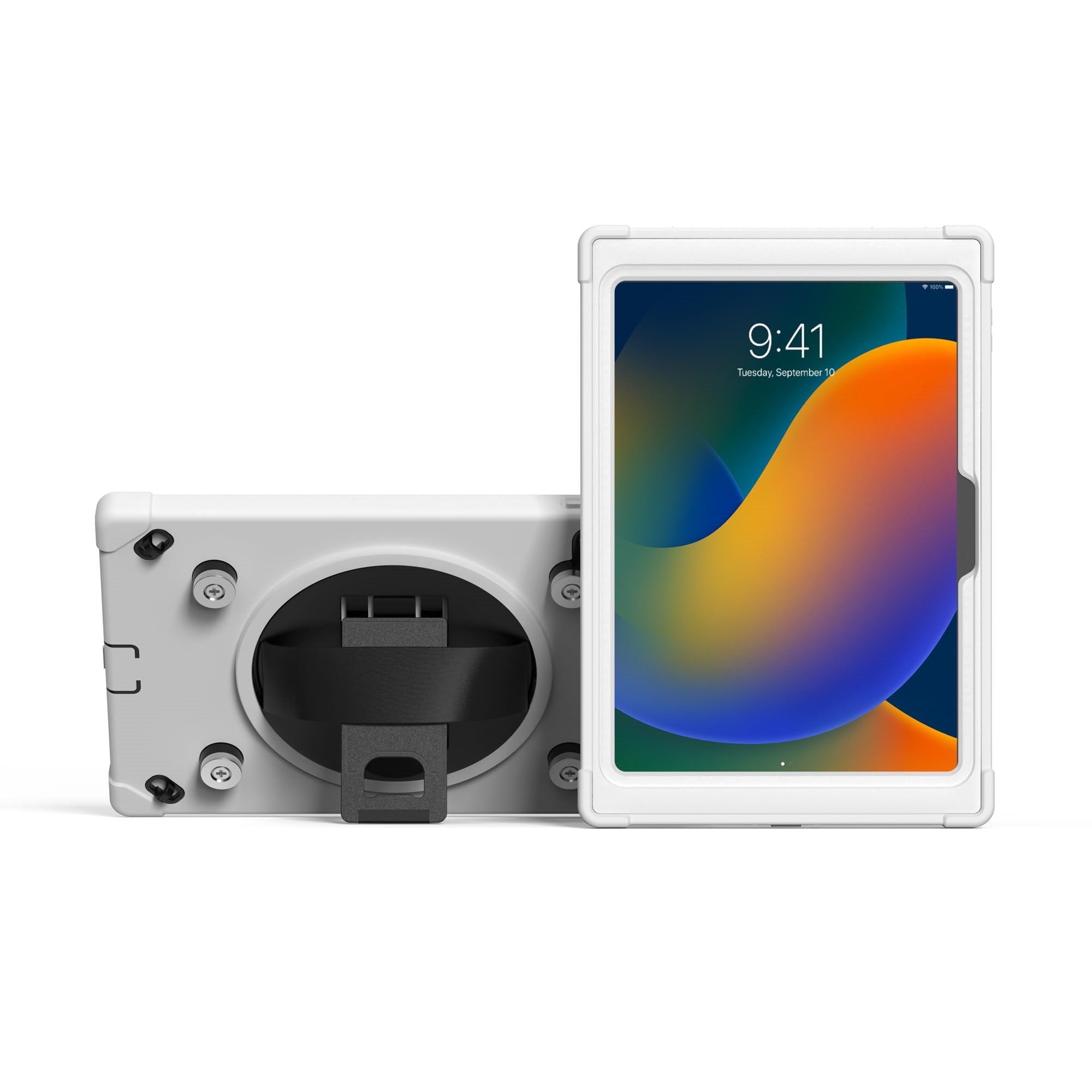 Magnetic Splash-Proof Case and Metal Mounting Plate for iPad 10th Generation 10.9″ (White)