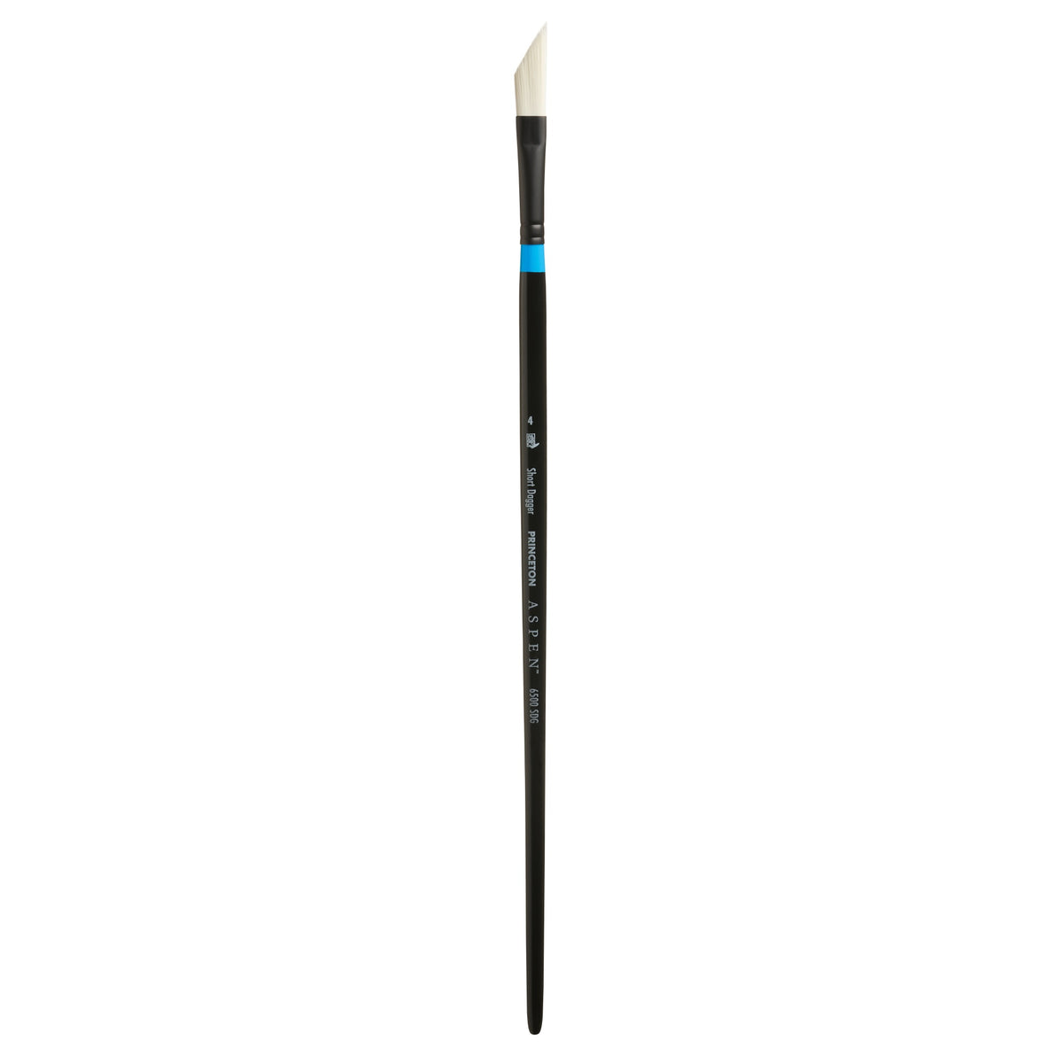 Princeton Artist Brush Co. Aspen Series 6500 - Long Handled Short Dagger Size 4 - Single Synthetic Oil And Acrylic Paint Brush F