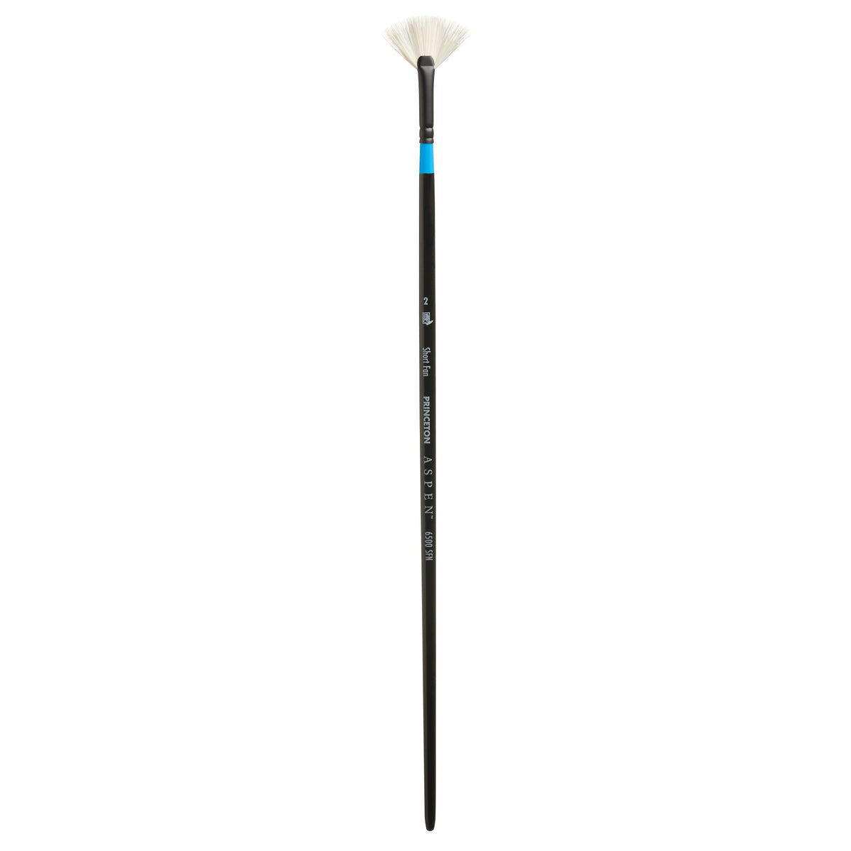 Princeton Artist Brush Co. Aspen Series 6500 - Long Handled Short Fan Size 2 - Single Synthetic Oil And Acrylic Paint Brush For 