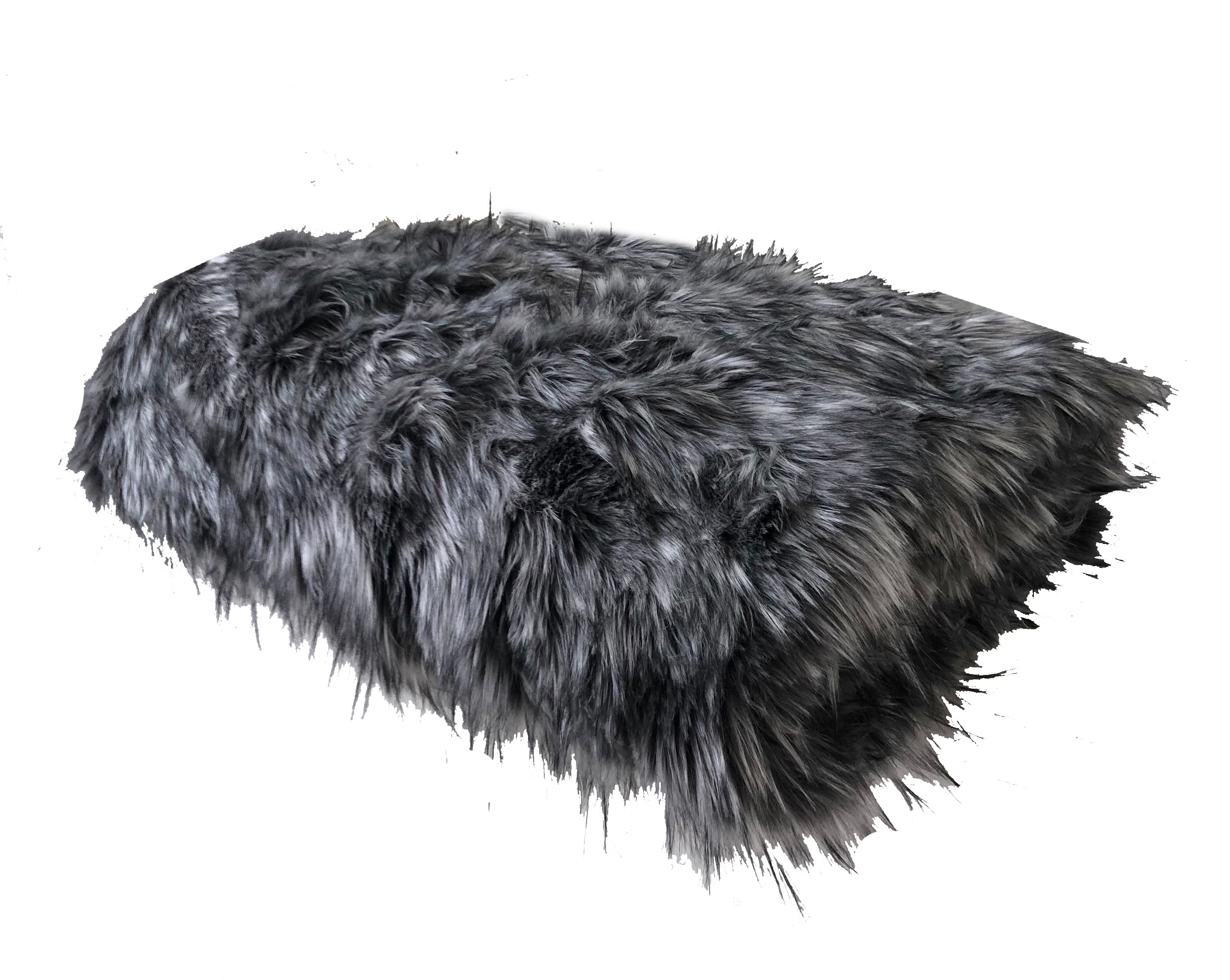 Plutus Wolf Faux Fur Grey Luxury Throw Throw 36W X 60L