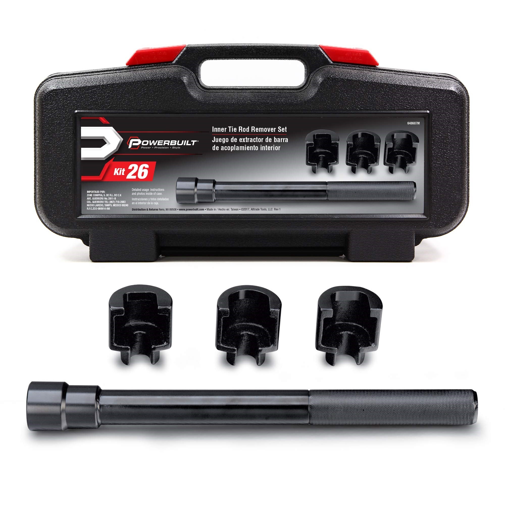 Powerbuilt Inner Tie Rod Remover Tool For Ford, Gm, Chrysler Rack, And Pinion - 648607