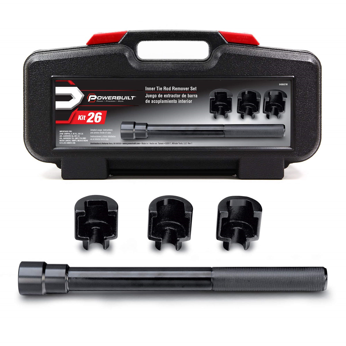 Powerbuilt Inner Tie Rod Remover Tool For Ford, Gm, Chrysler Rack, And Pinion - 648607