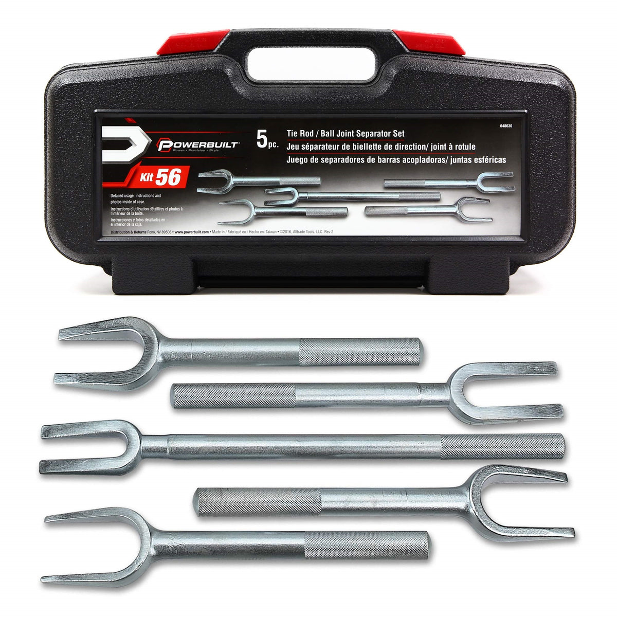 Powerbuilt Tie Rod And Ball Joint Separator Kit, Ford And Gm Vehicles, Pitman Arms, Cars, Light Duty Pickup Trucks - 648630, Silver
