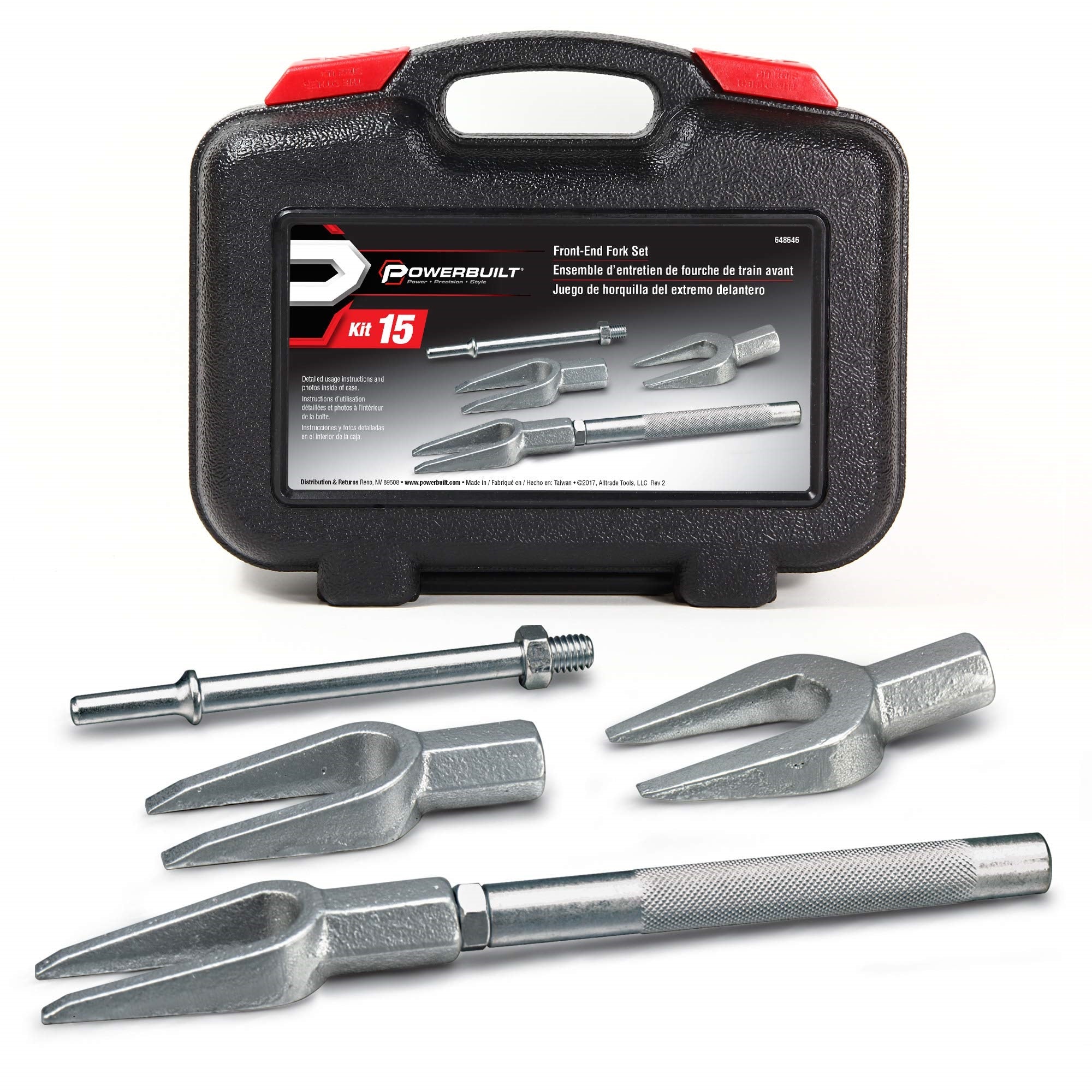 Powerbuilt Strut Spring Compressor, Removal, Installation, And Repair Vehicle Coil Springs, Safety Pins 648646